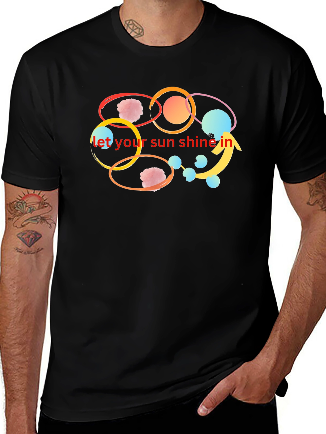 Let Your Sun Shine In Black T-Shirt