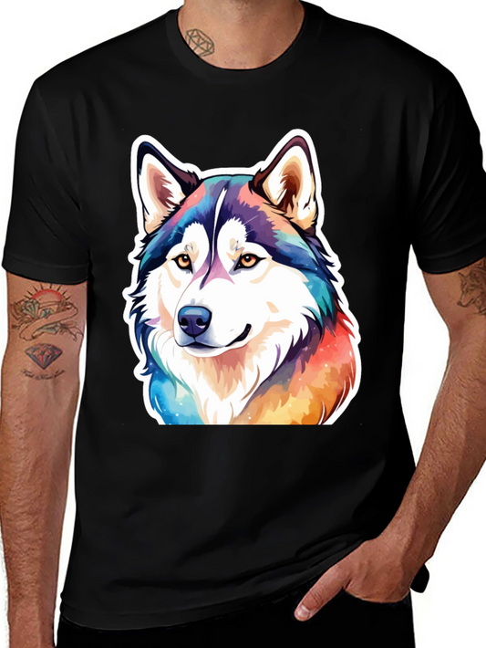 Husky Dog Colorful T-Shirt