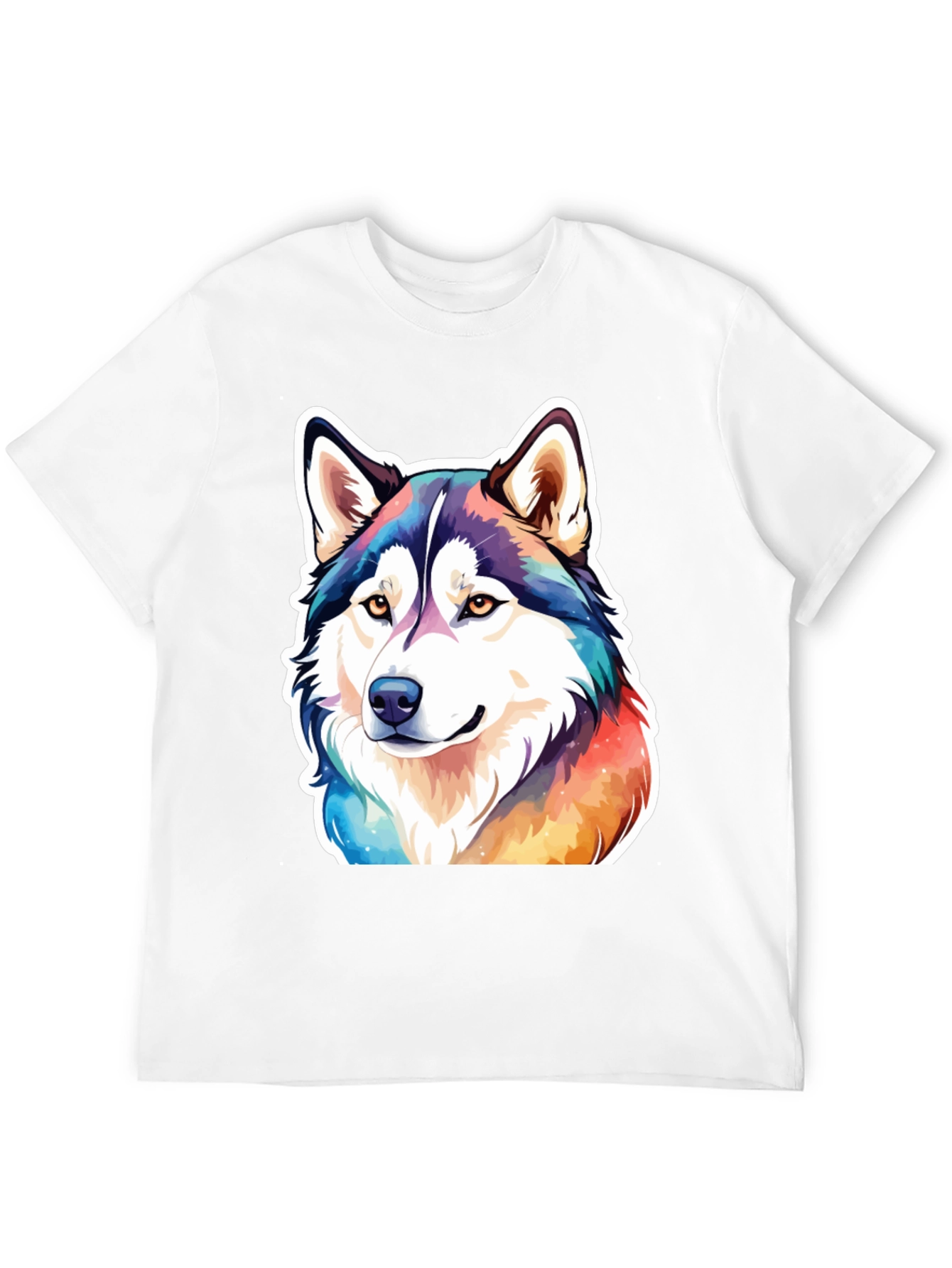 Husky Dog Colorful T-Shirt