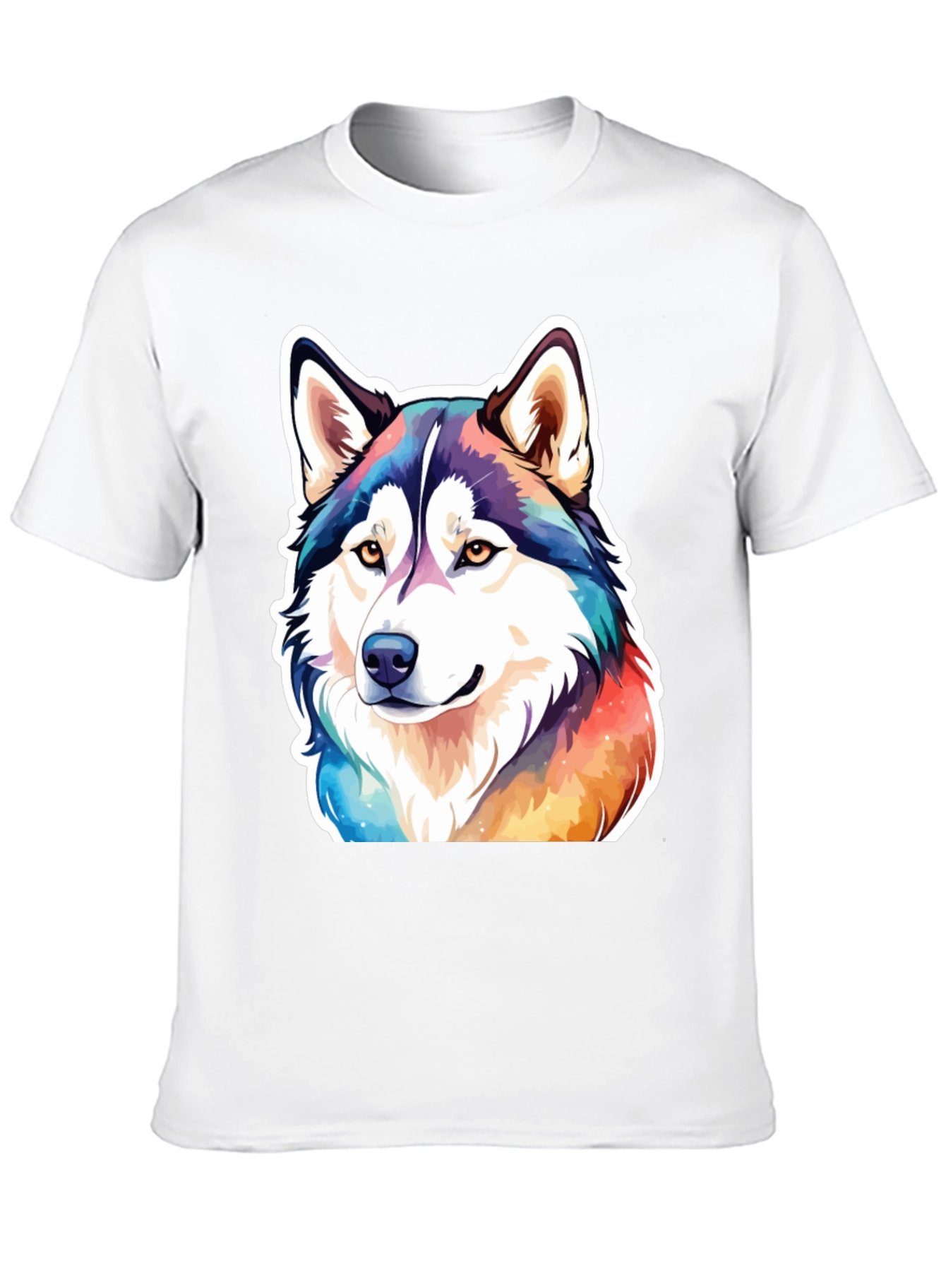 Husky Dog Colorful T-Shirt
