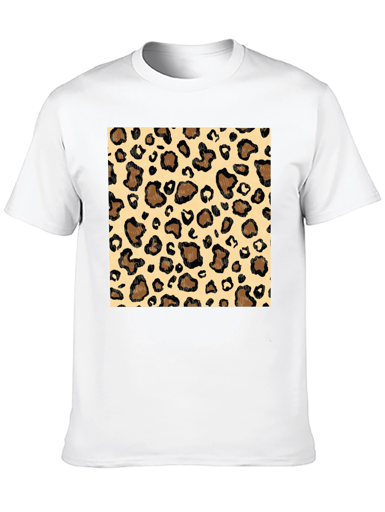 Leopard Print Graphic Tee - Stylish Mens Black T-Shirt