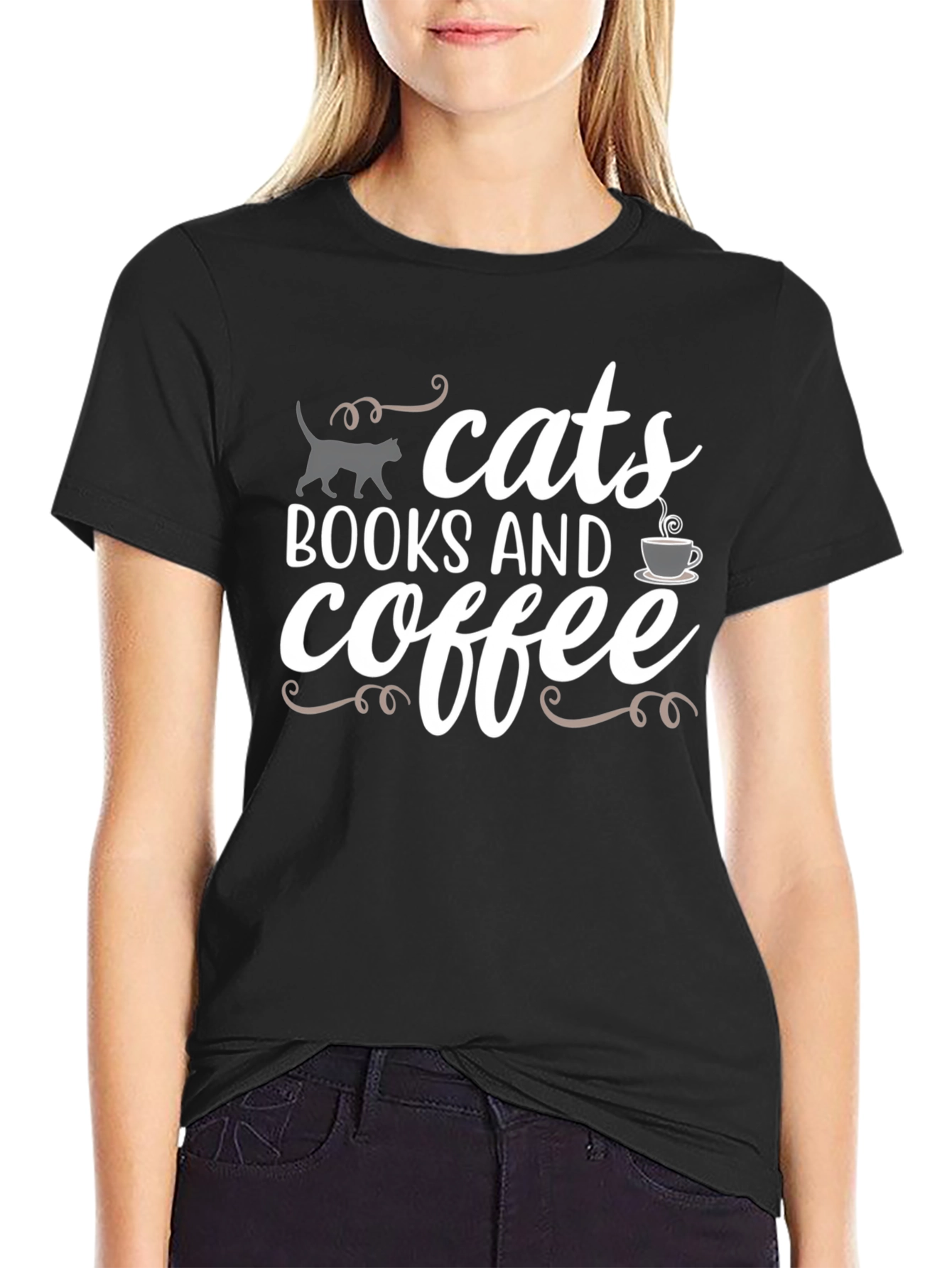 Cats Books Coffee T-Shirt - Unisex