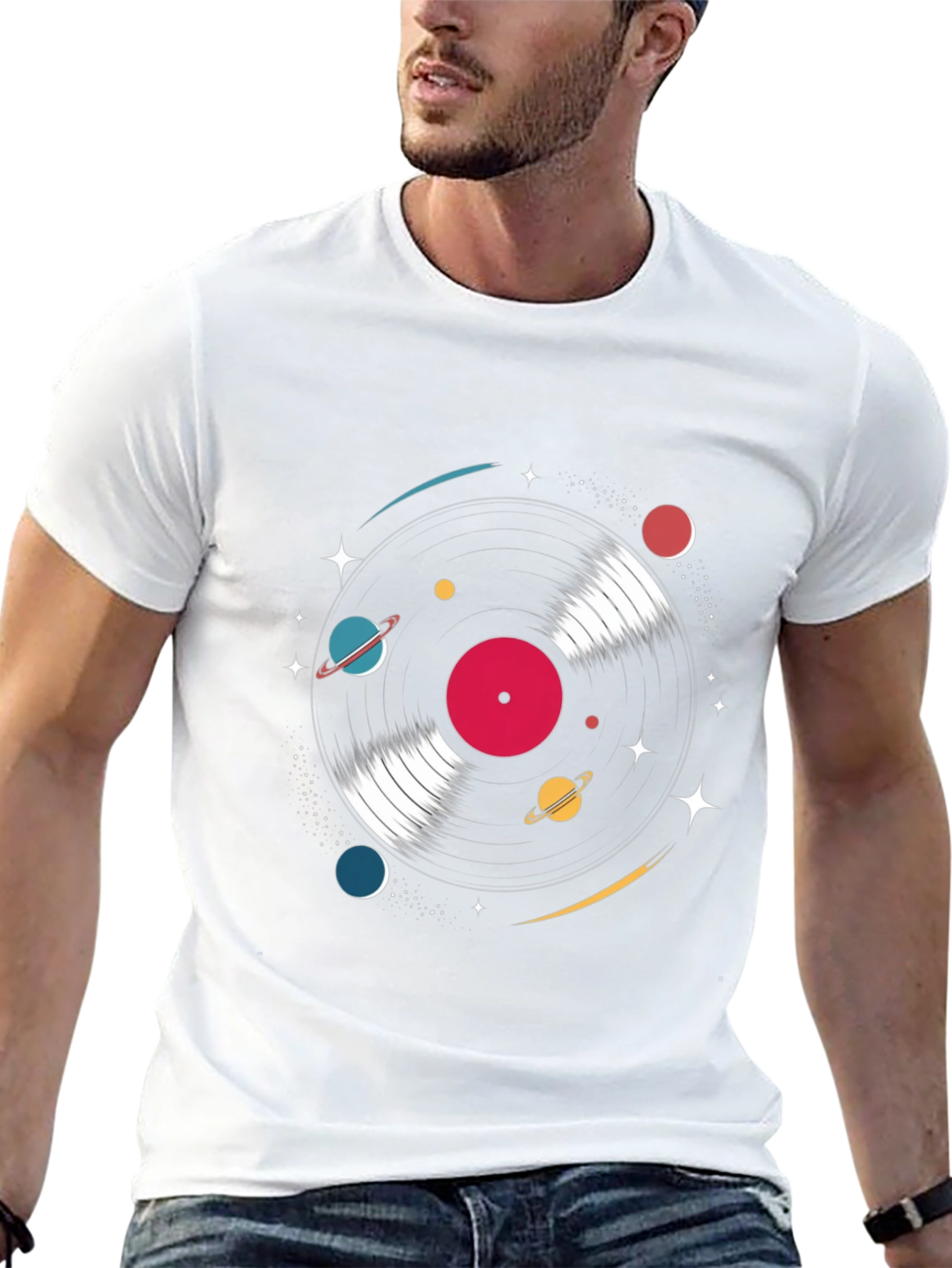 Retro Vinyl Record Space T-Shirt