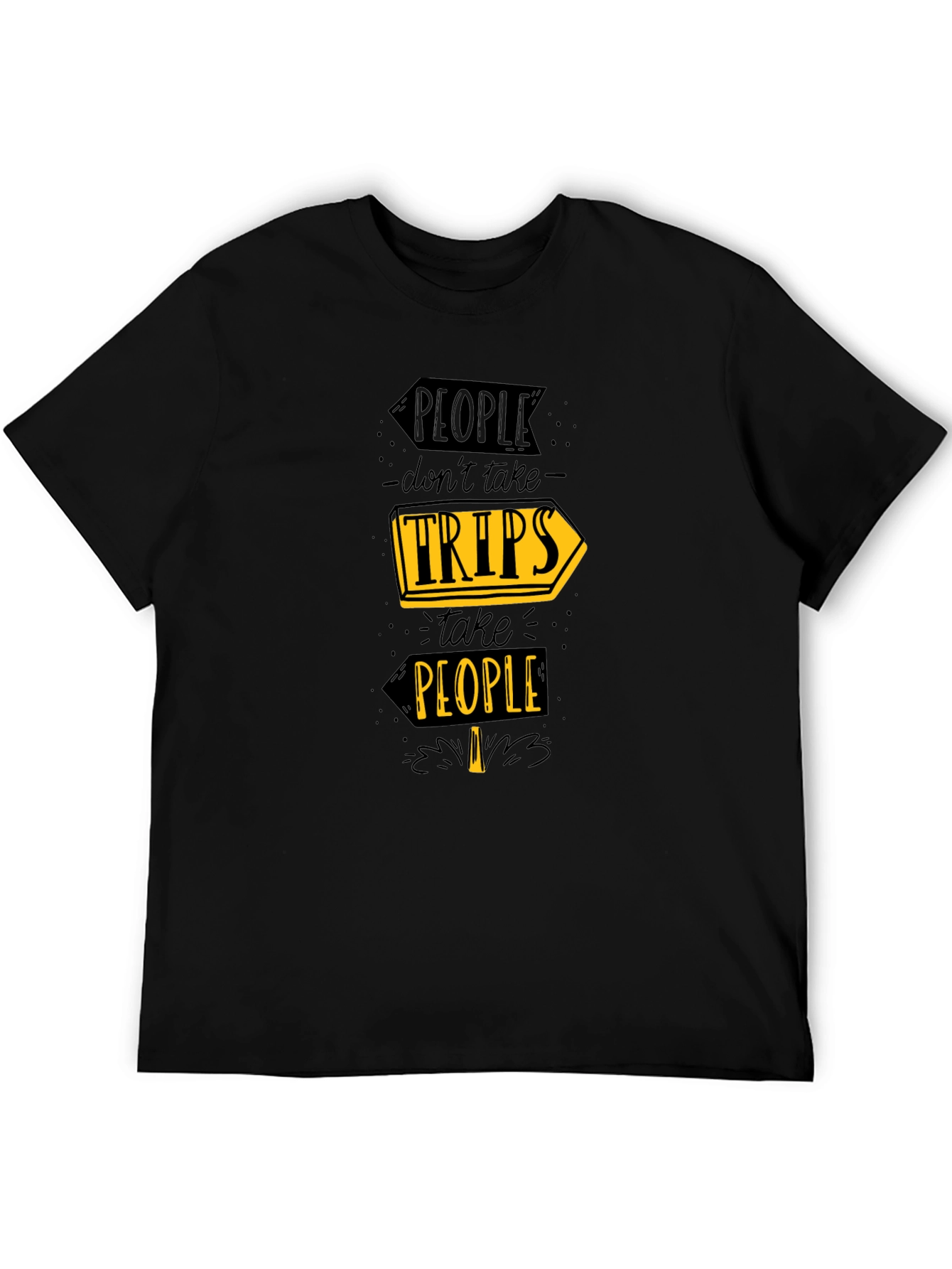 People Not Trips Black Graphic Tee