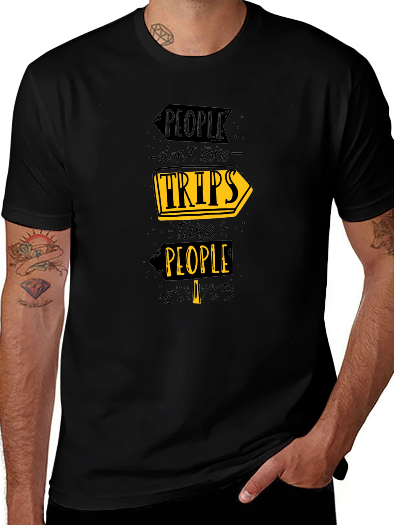 People Not Trips Black Graphic Tee