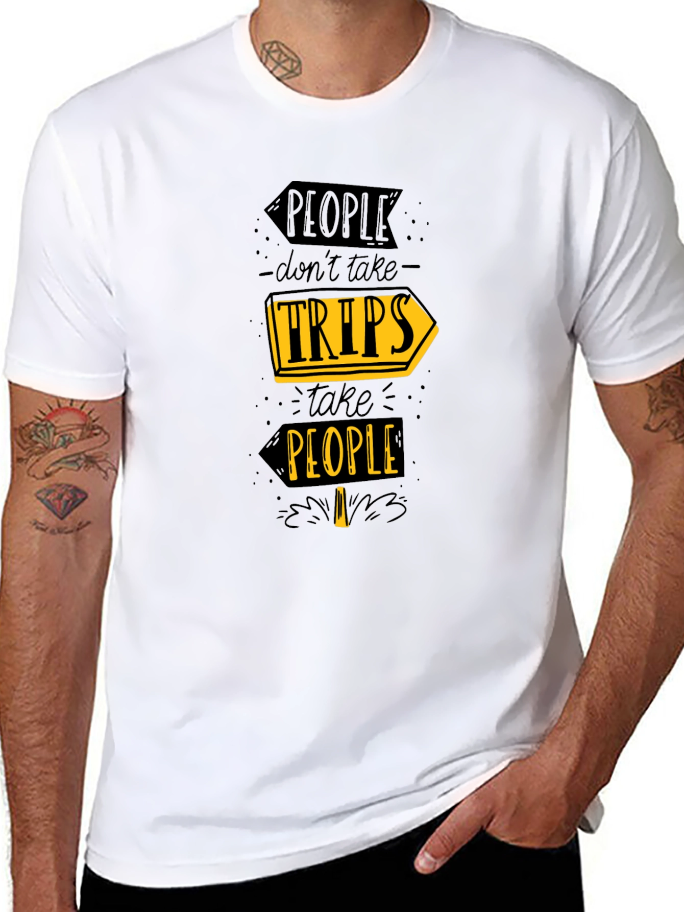 People Not Trips Black Graphic Tee