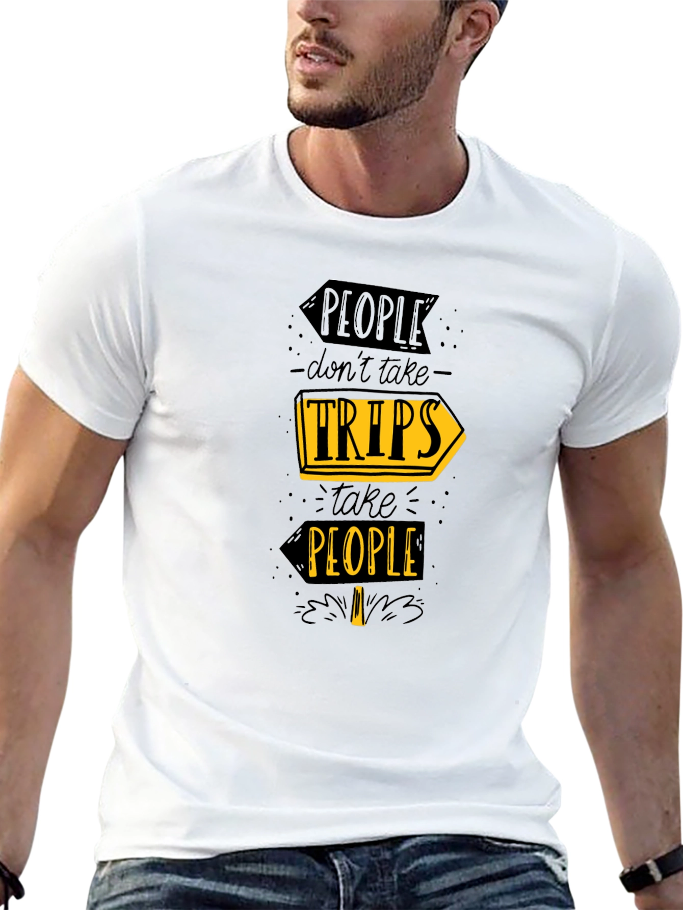 People Not Trips Black Graphic Tee