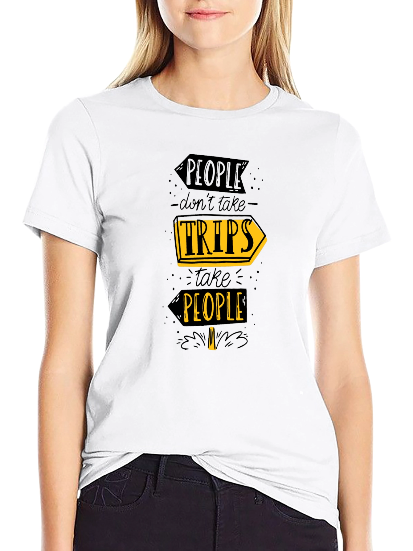 People Not Trips Black Graphic Tee