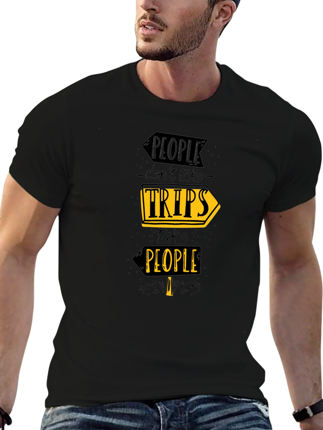 People Not Trips Black Graphic Tee