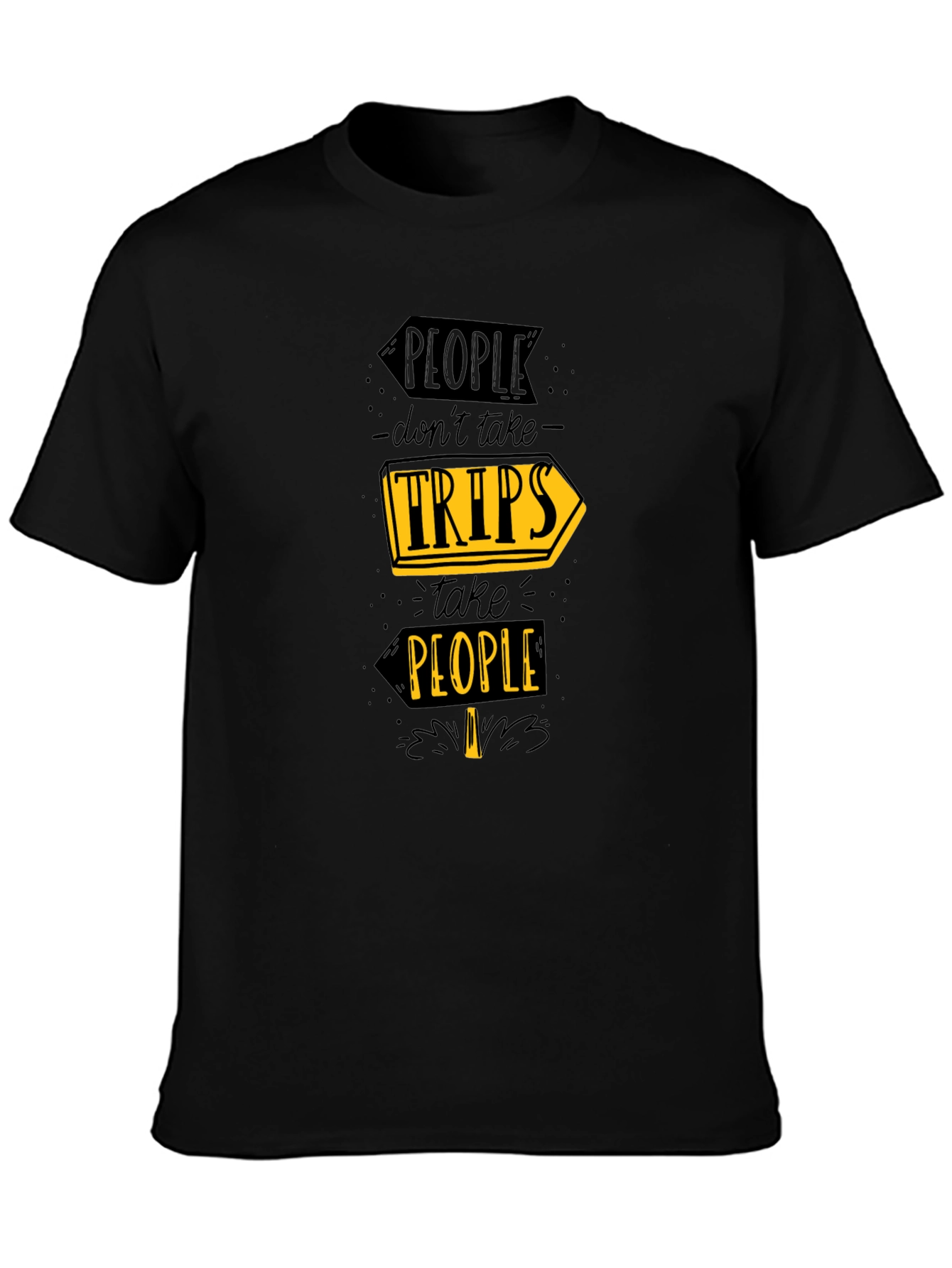 People Not Trips Black Graphic Tee