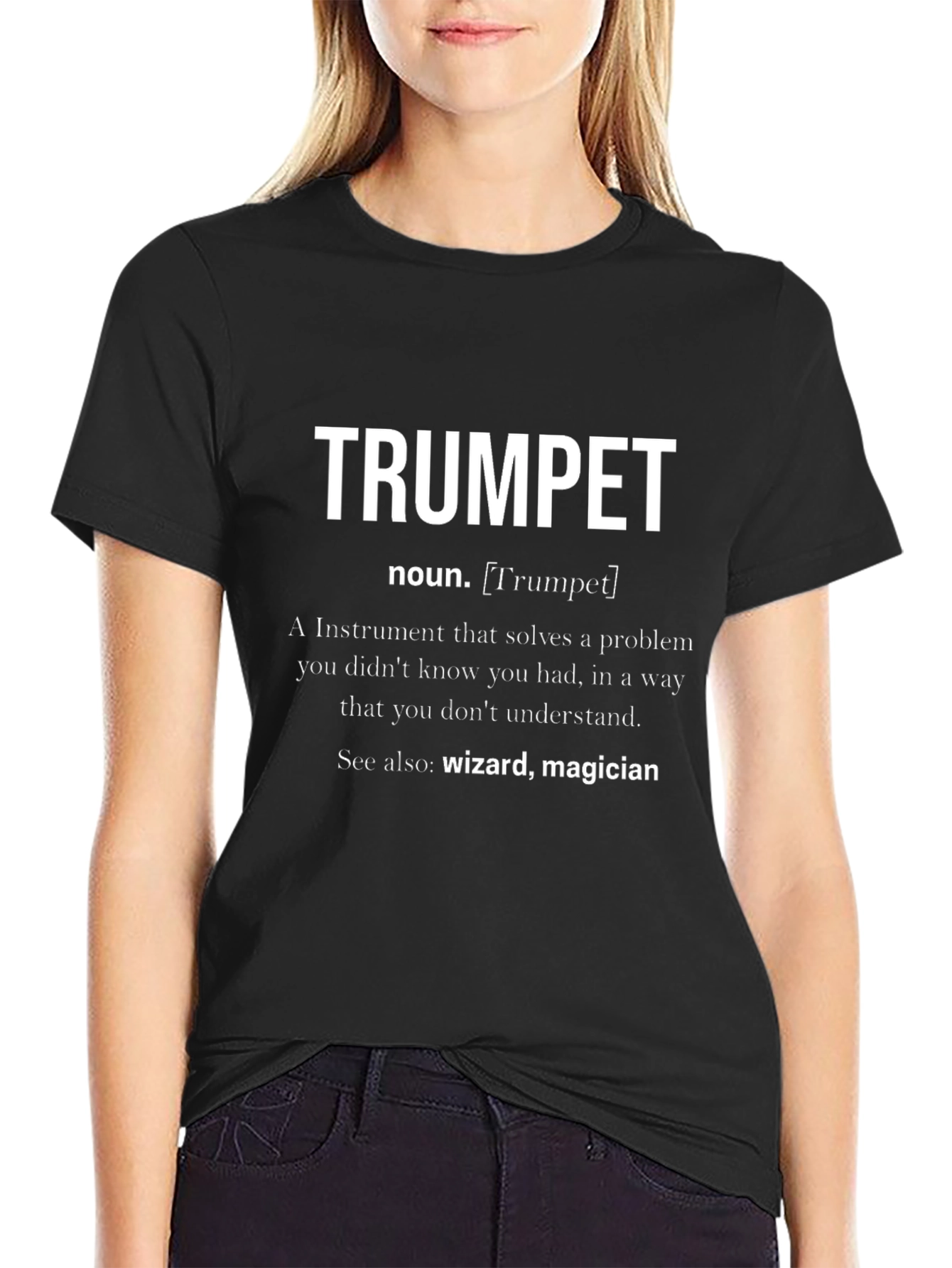 Trumpet Definition Black T-Shirt - Musician Wizard Magician