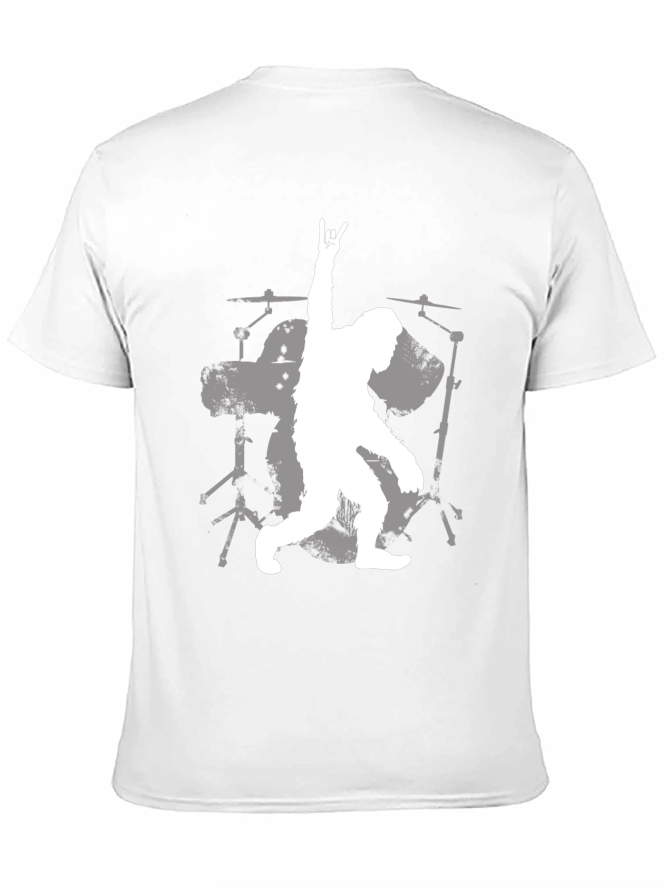 Sasquatch Drummer Graphic Tee - Black Cotton T-Shirt