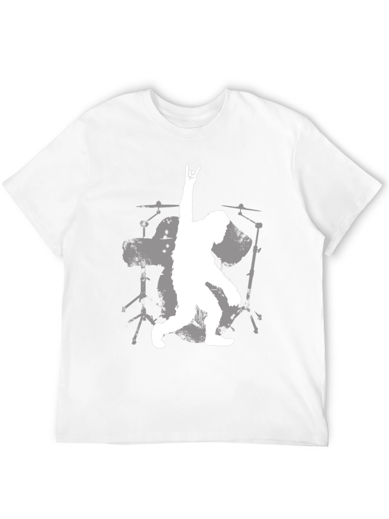 Sasquatch Drummer Graphic Tee - Black Cotton T-Shirt