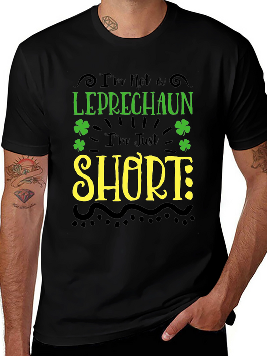 Funny Leprechaun Short St. Patricks Day Graphic Tee