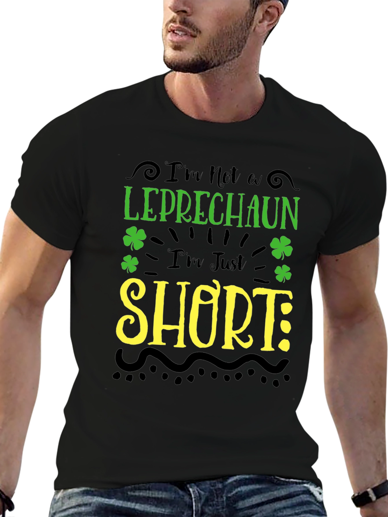 Funny Leprechaun Short St. Patricks Day Graphic Tee