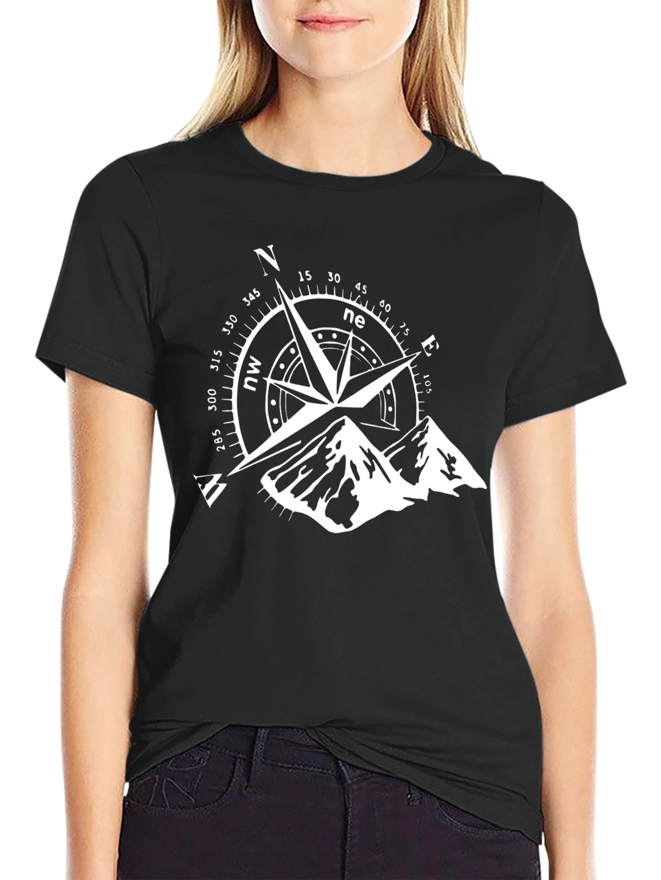 Mountain Compass Graphic Black Tee