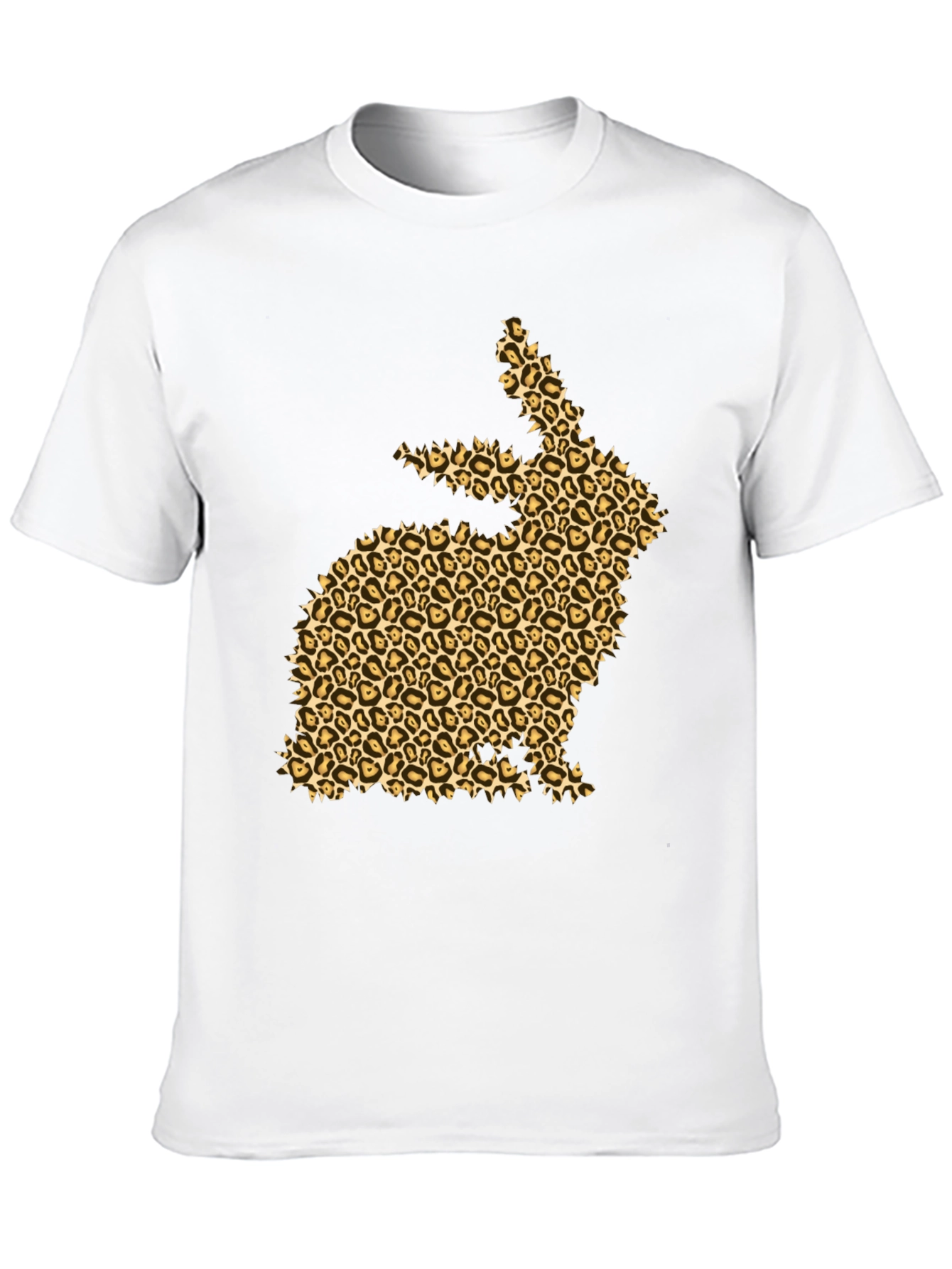 Leopard Print Bunny Black T-Shirt