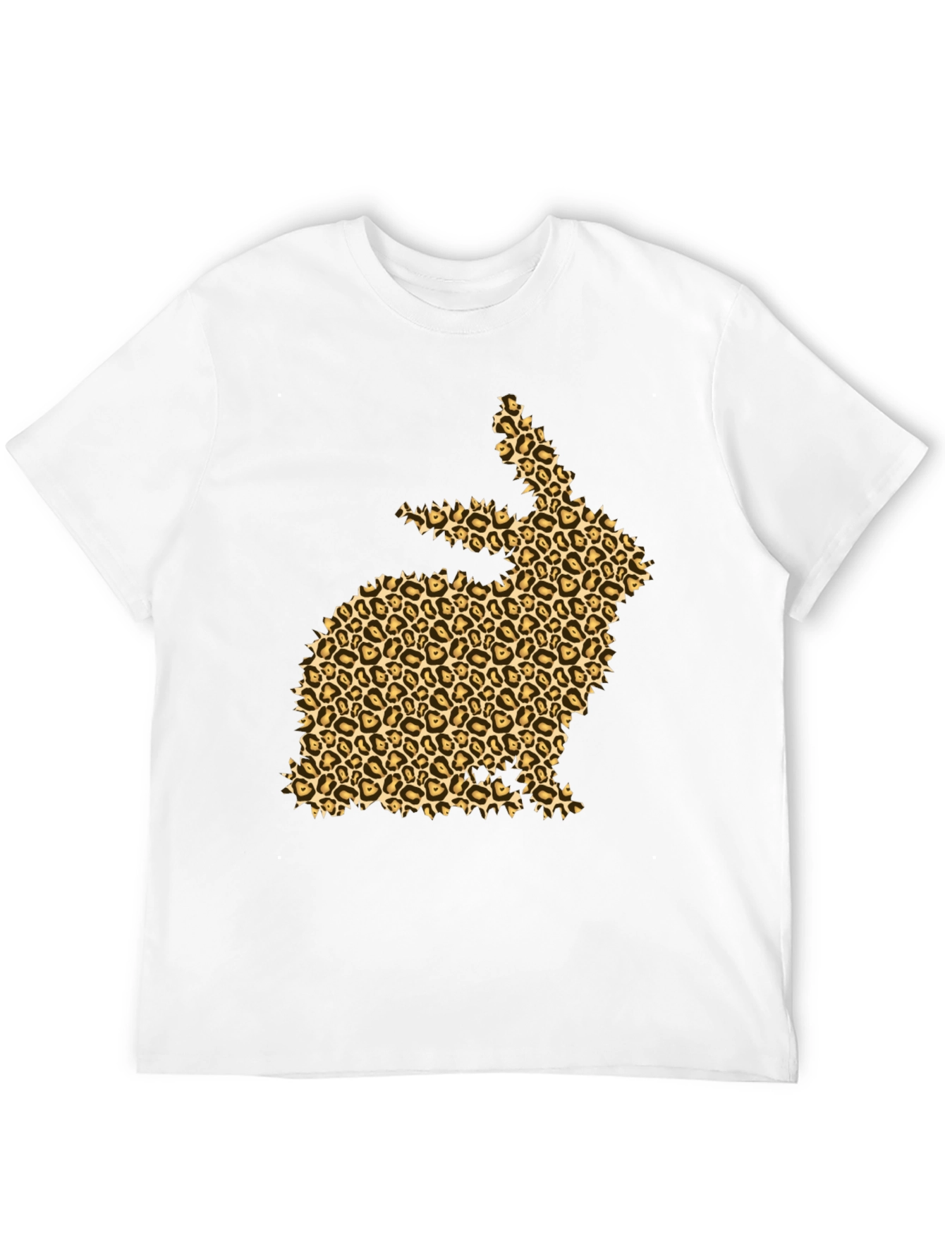 Leopard Print Bunny Black T-Shirt