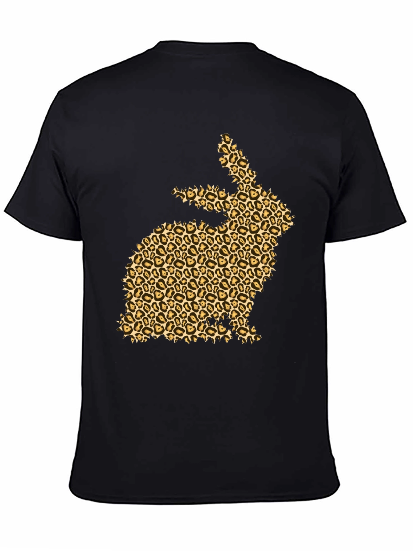 Leopard Print Bunny Black T-Shirt