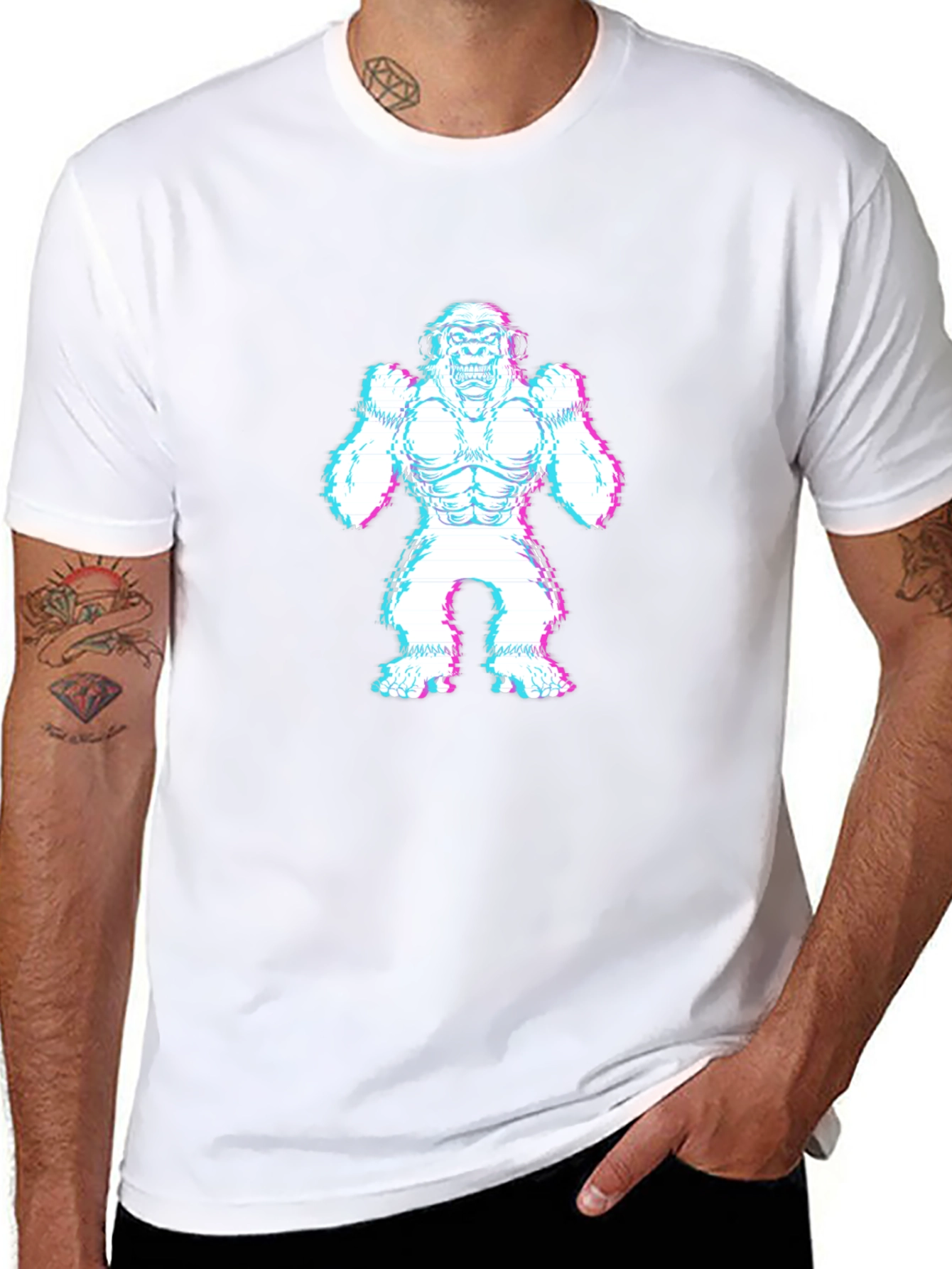 Glitch Gorilla Black T-Shirt