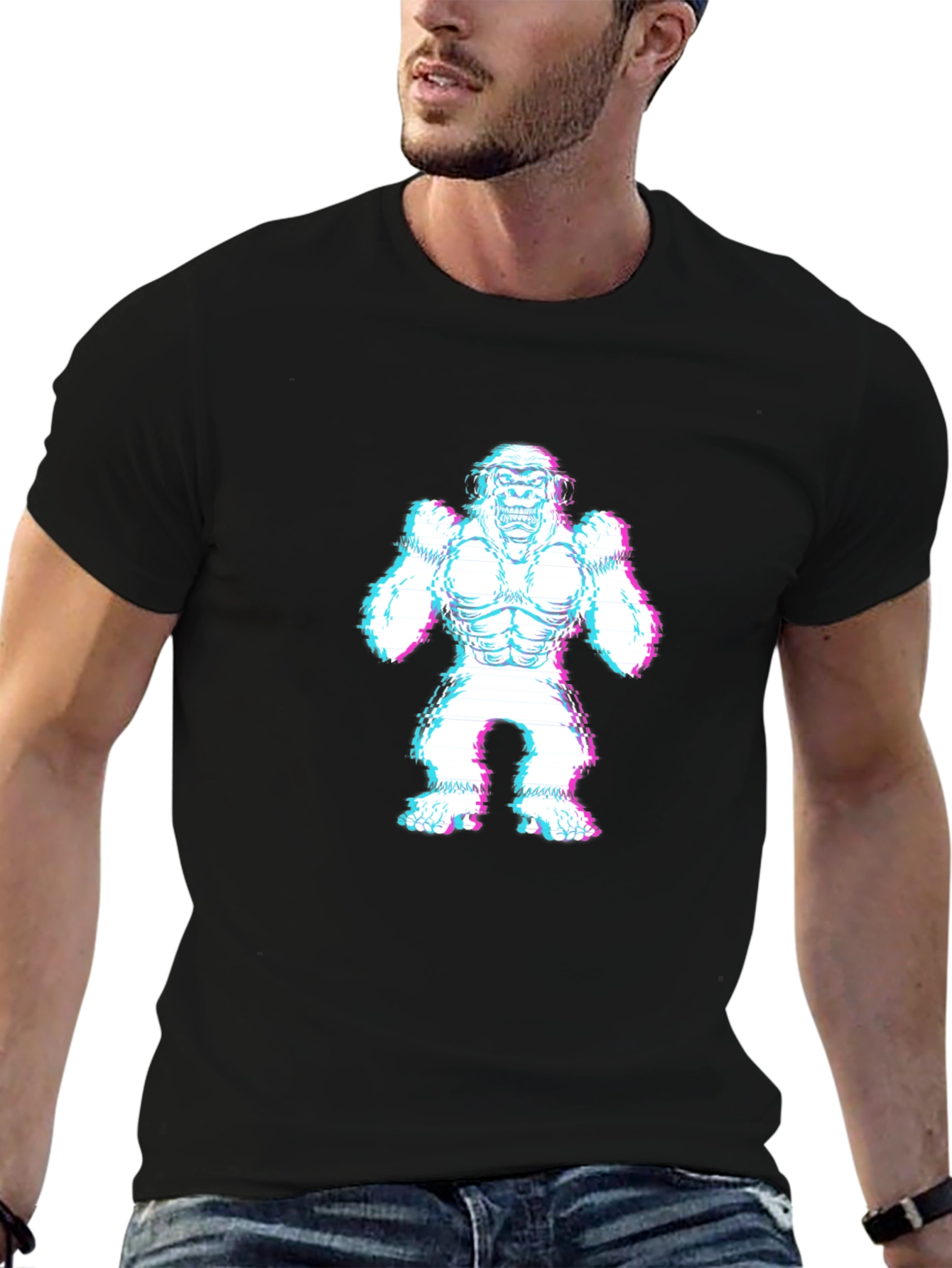Glitch Gorilla Black T-Shirt