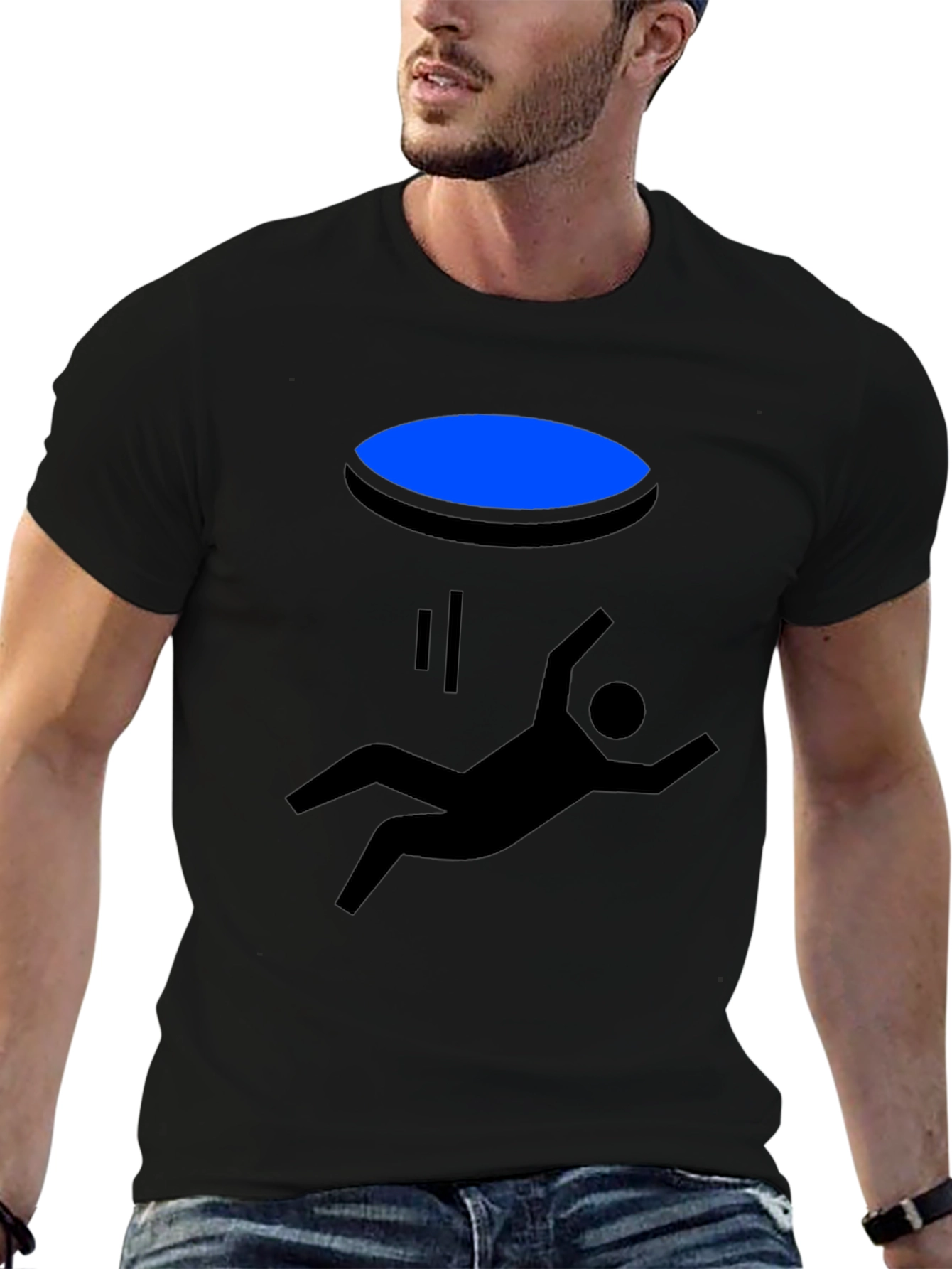 Portal Falling Man Graphic Tee - Black