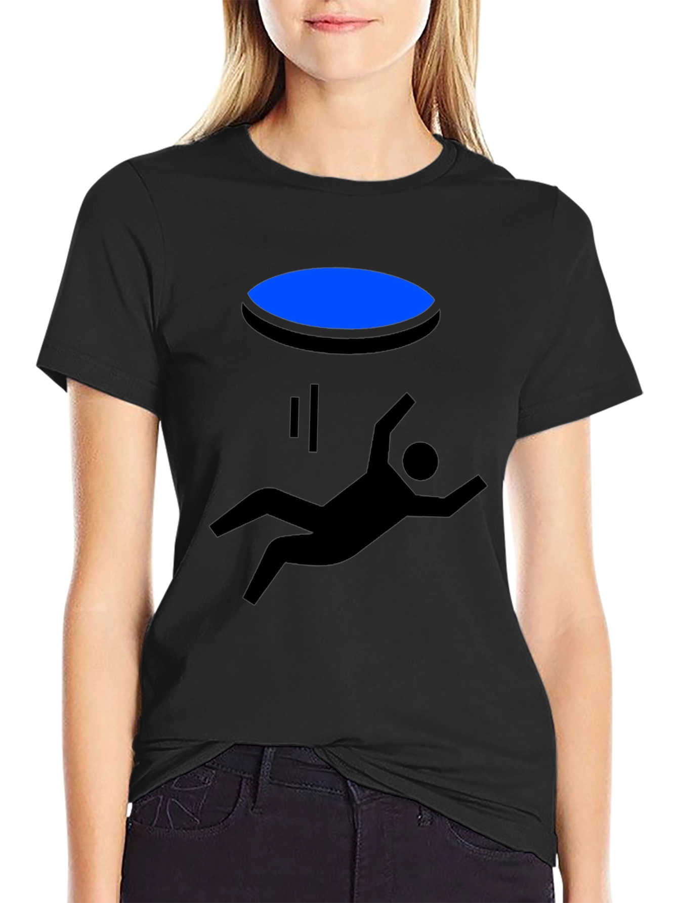 Portal Falling Man Graphic Tee - Black