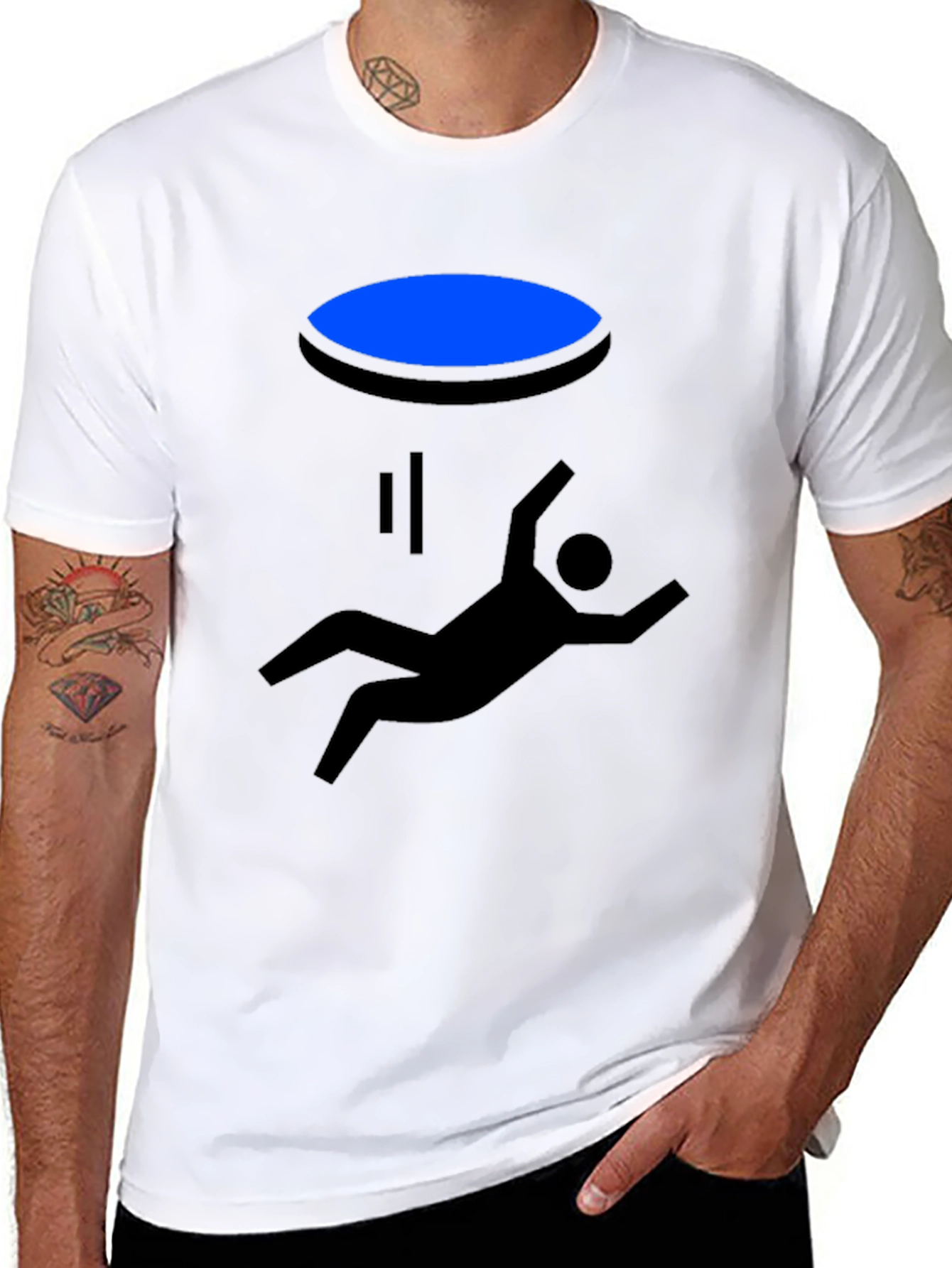 Portal Falling Man Graphic Tee - Black