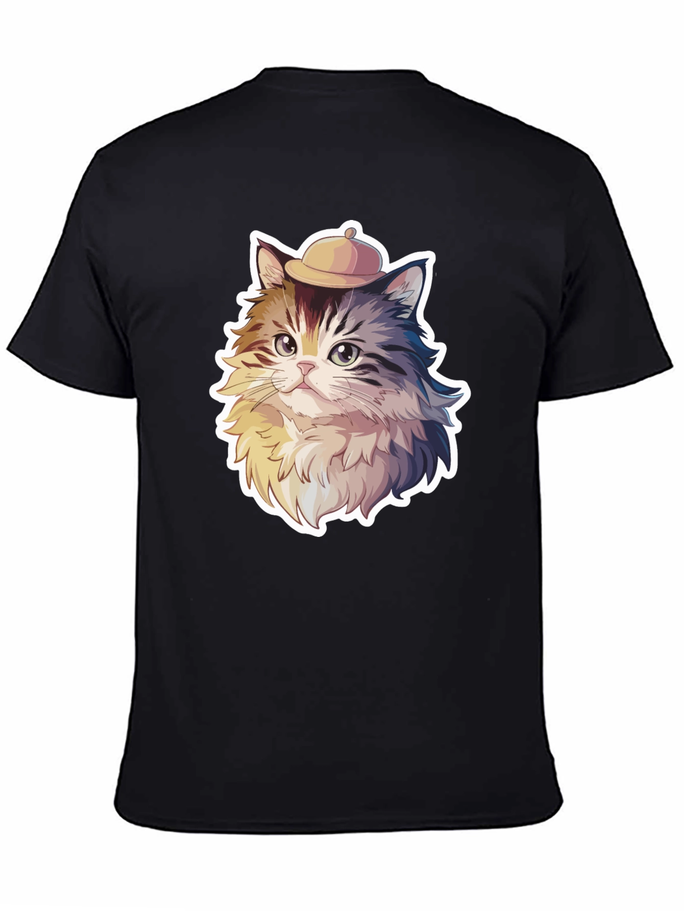 Cat in Hat Graphic Tee - Cool Animal Shirt