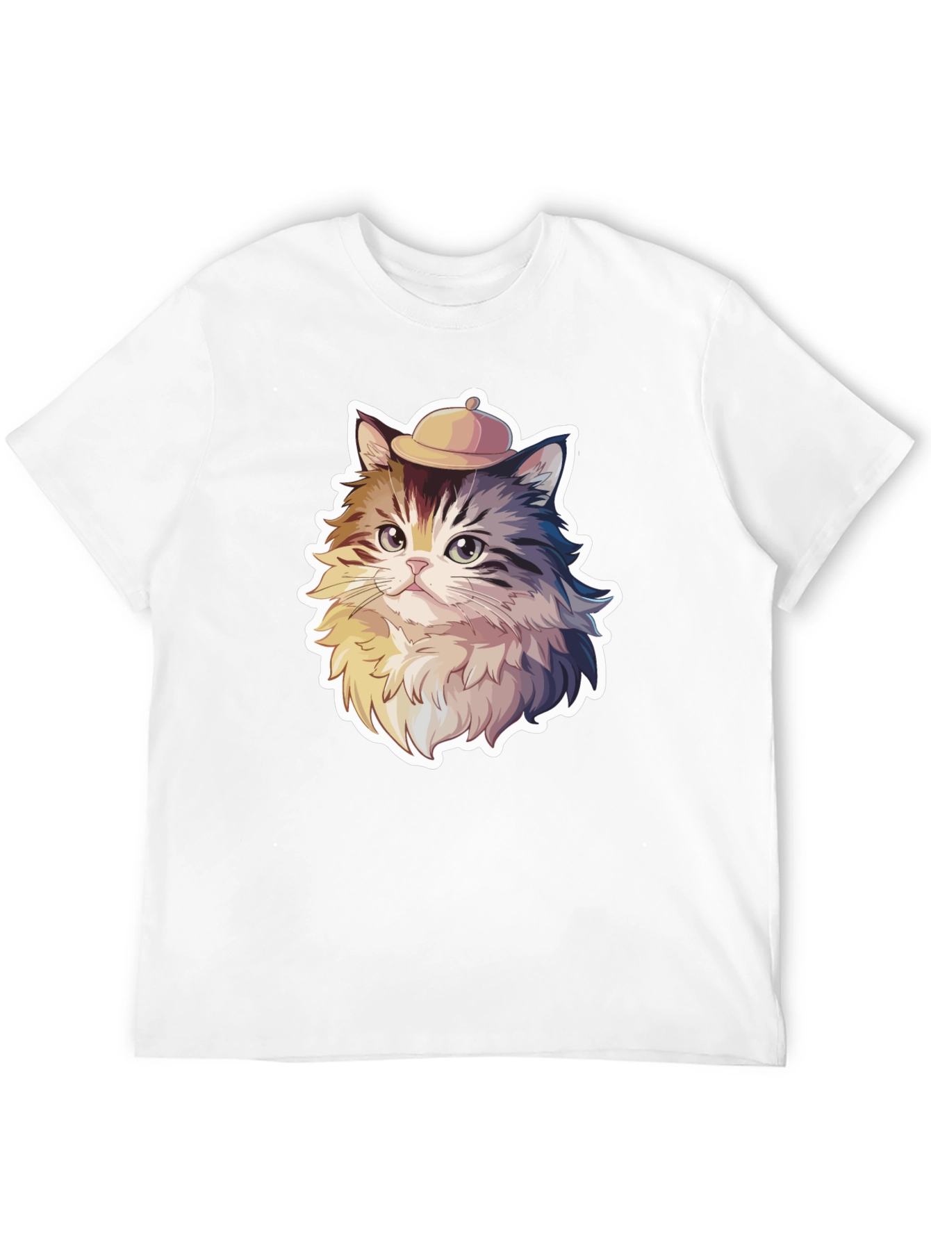 Cat in Hat Graphic Tee - Cool Animal Shirt