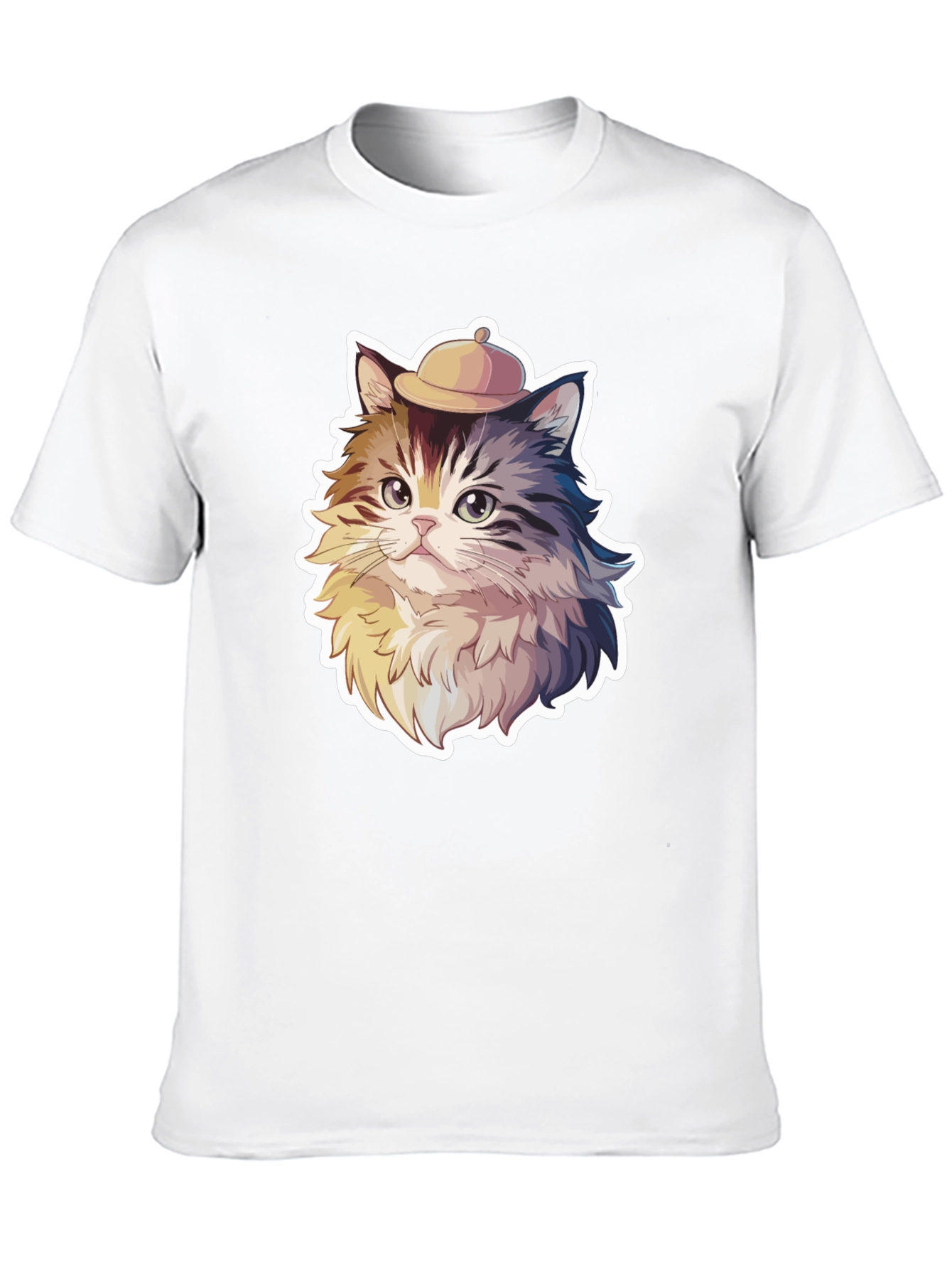 Cat in Hat Graphic Tee - Cool Animal Shirt