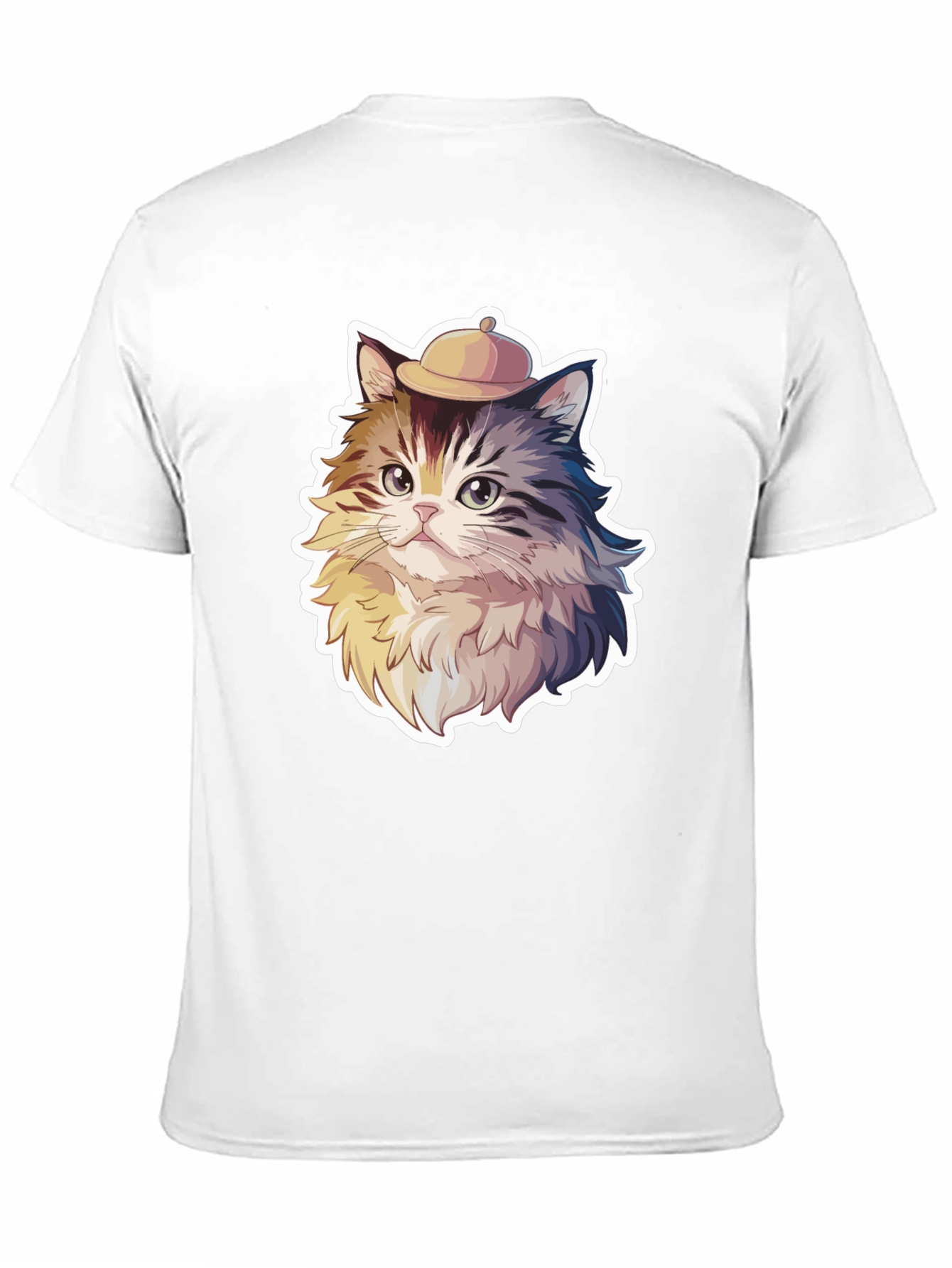 Cat in Hat Graphic Tee - Cool Animal Shirt