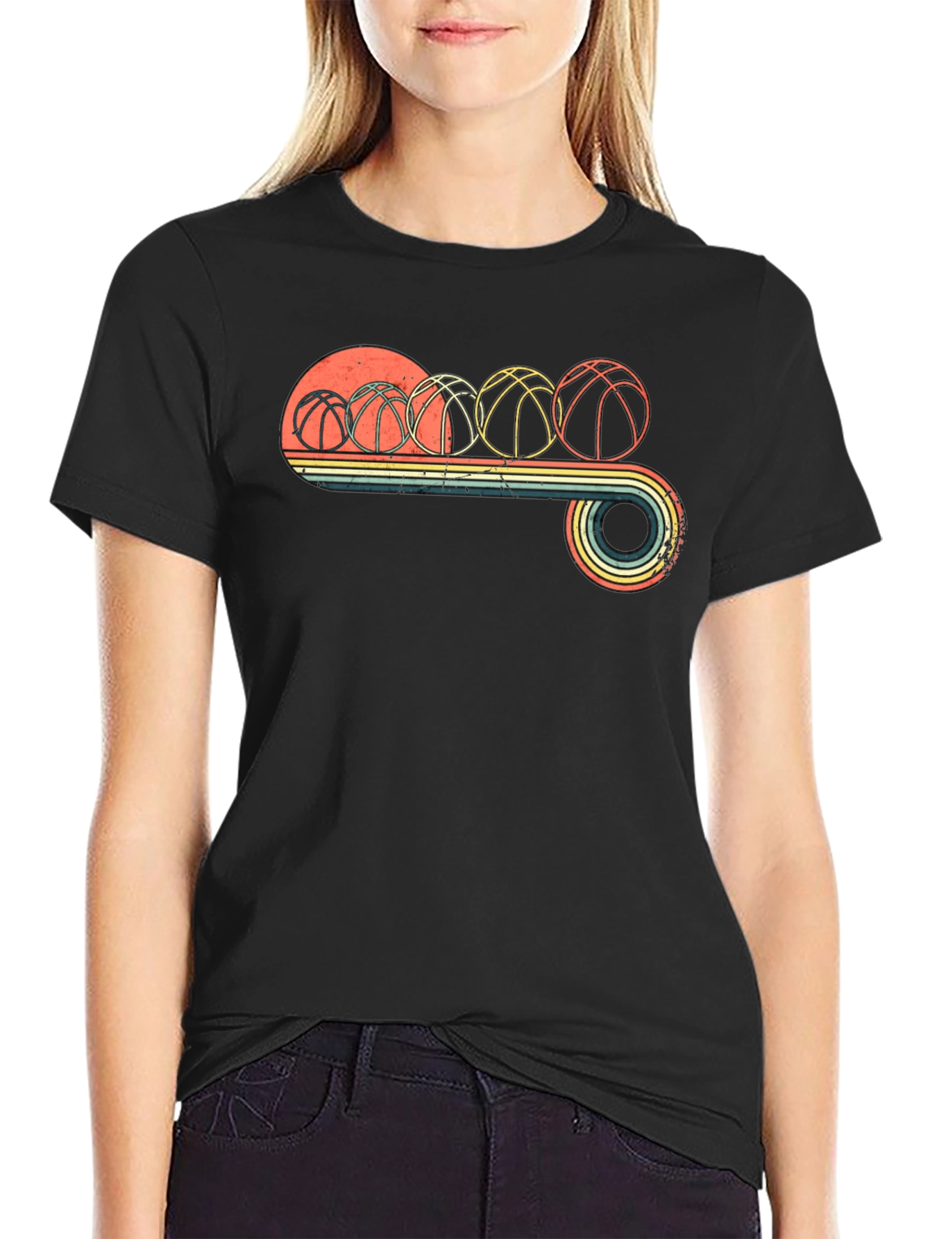 Retro Basketball Evolution Graphic T-Shirt