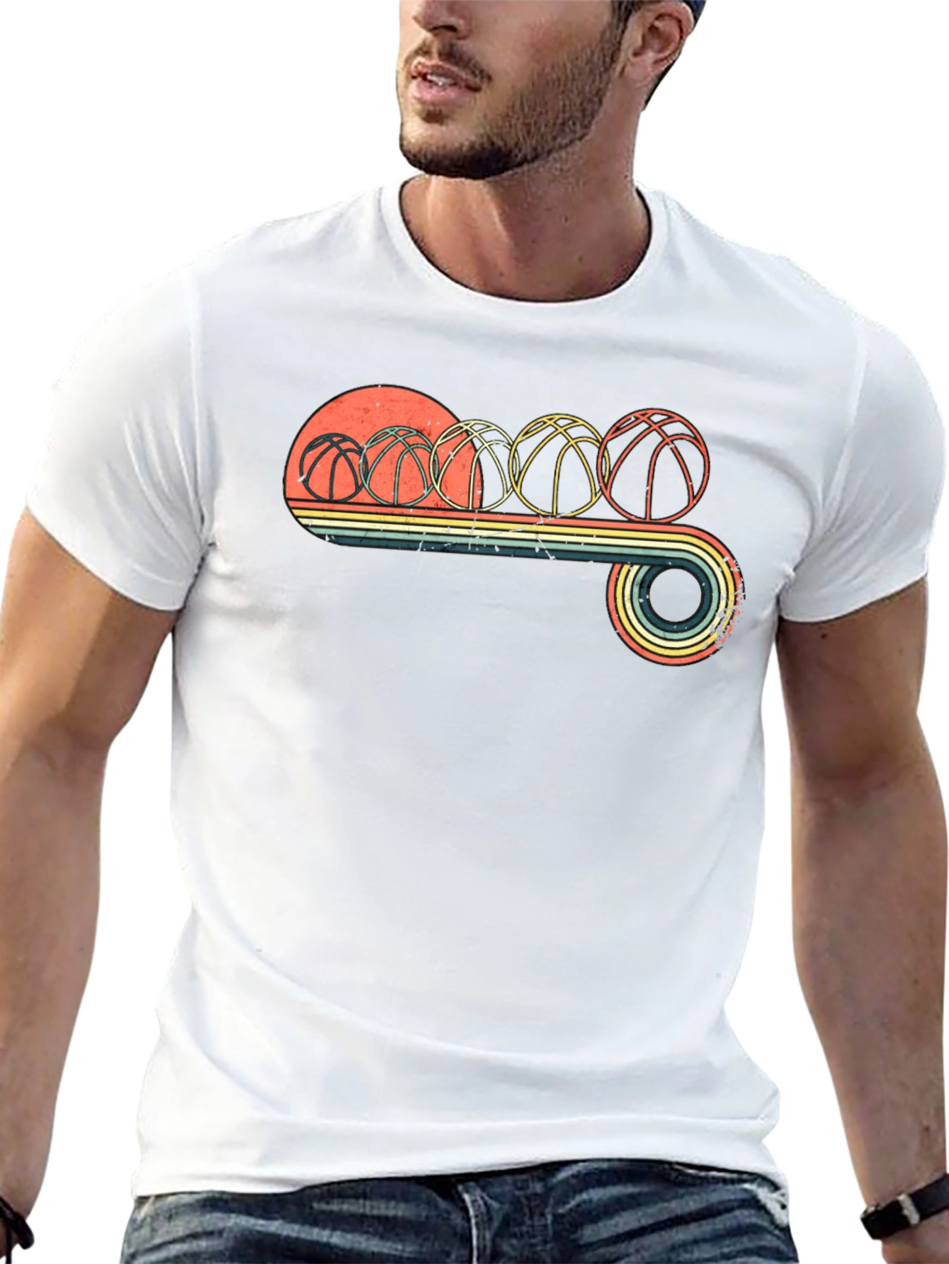 Retro Basketball Evolution Graphic T-Shirt
