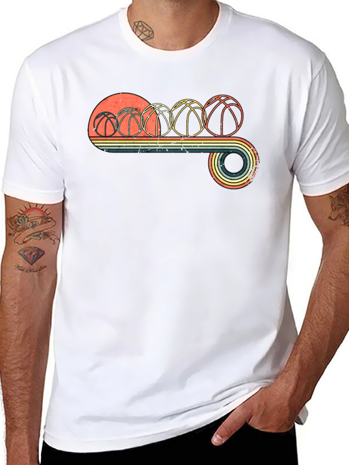 Retro Basketball Evolution Graphic T-Shirt