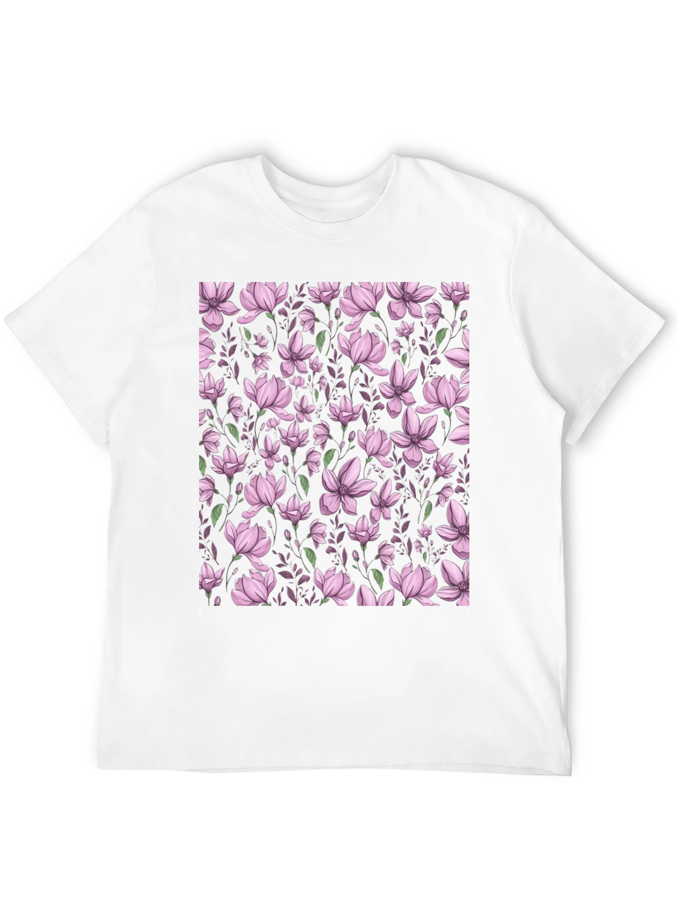 Floral Print T-Shirt - Black