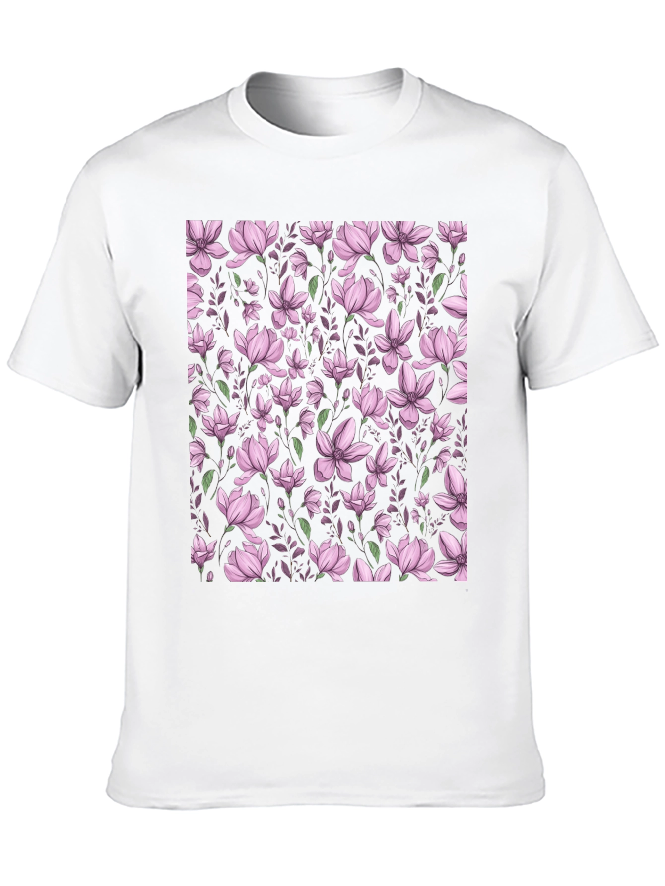Floral Print T-Shirt - Black