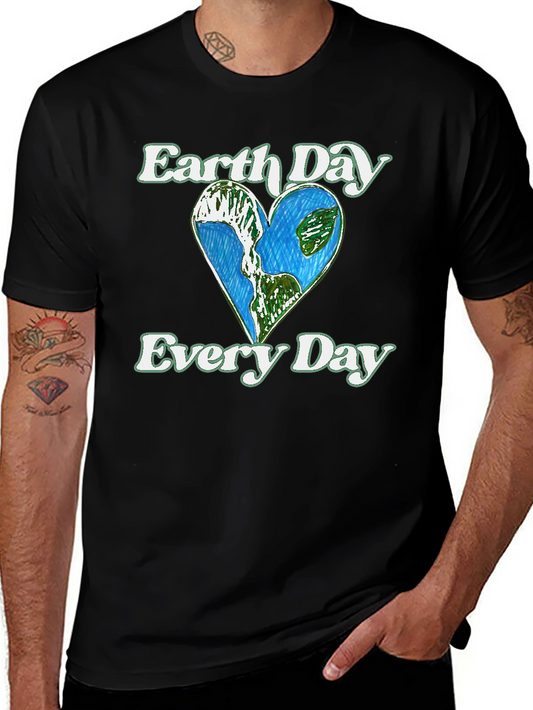 Earth Day Every Day T-Shirt - Planet Heart Graphic Tee