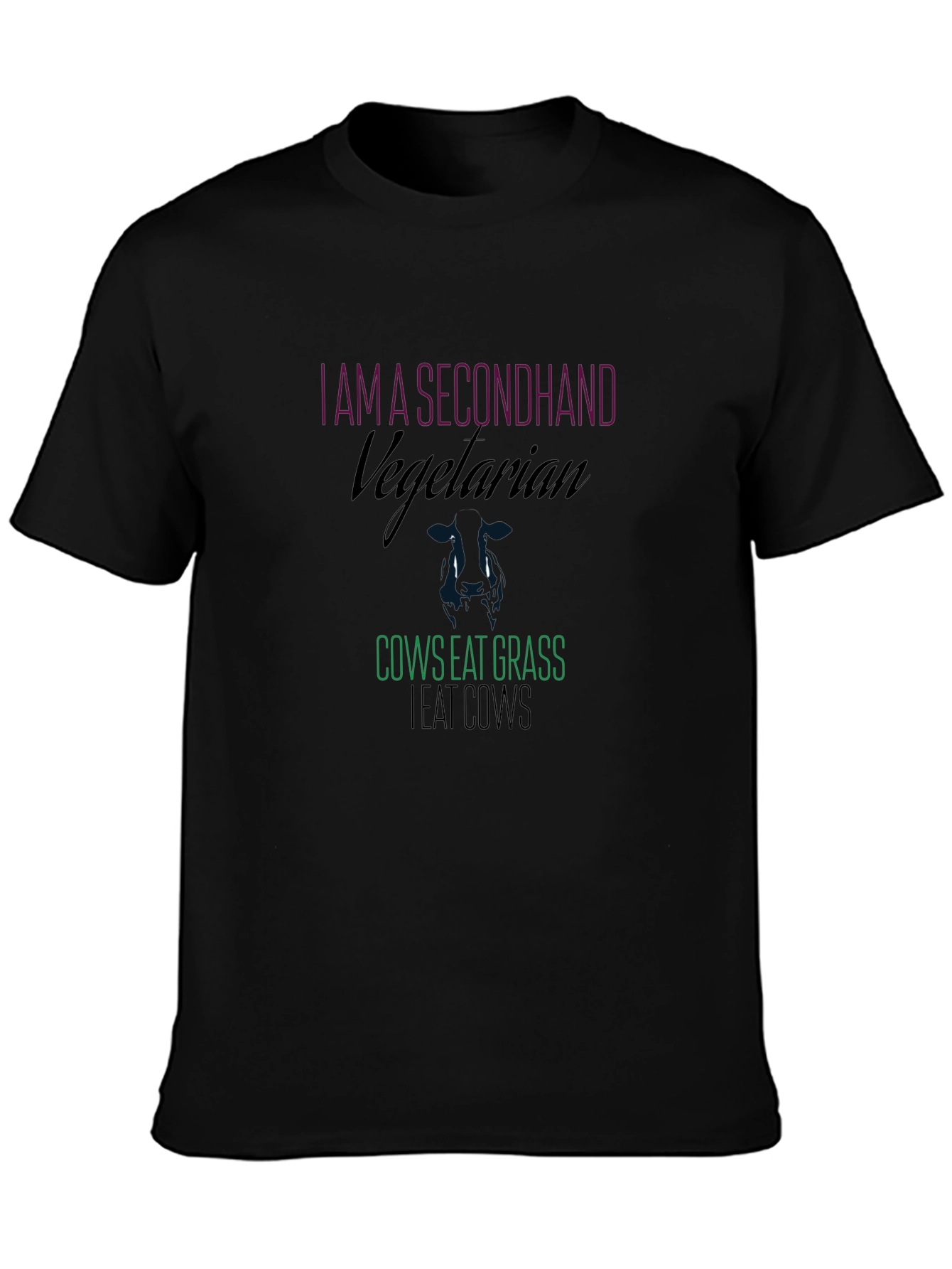 Secondhand Vegetarian Graphic Tee - Novelty Humor T-Shirt