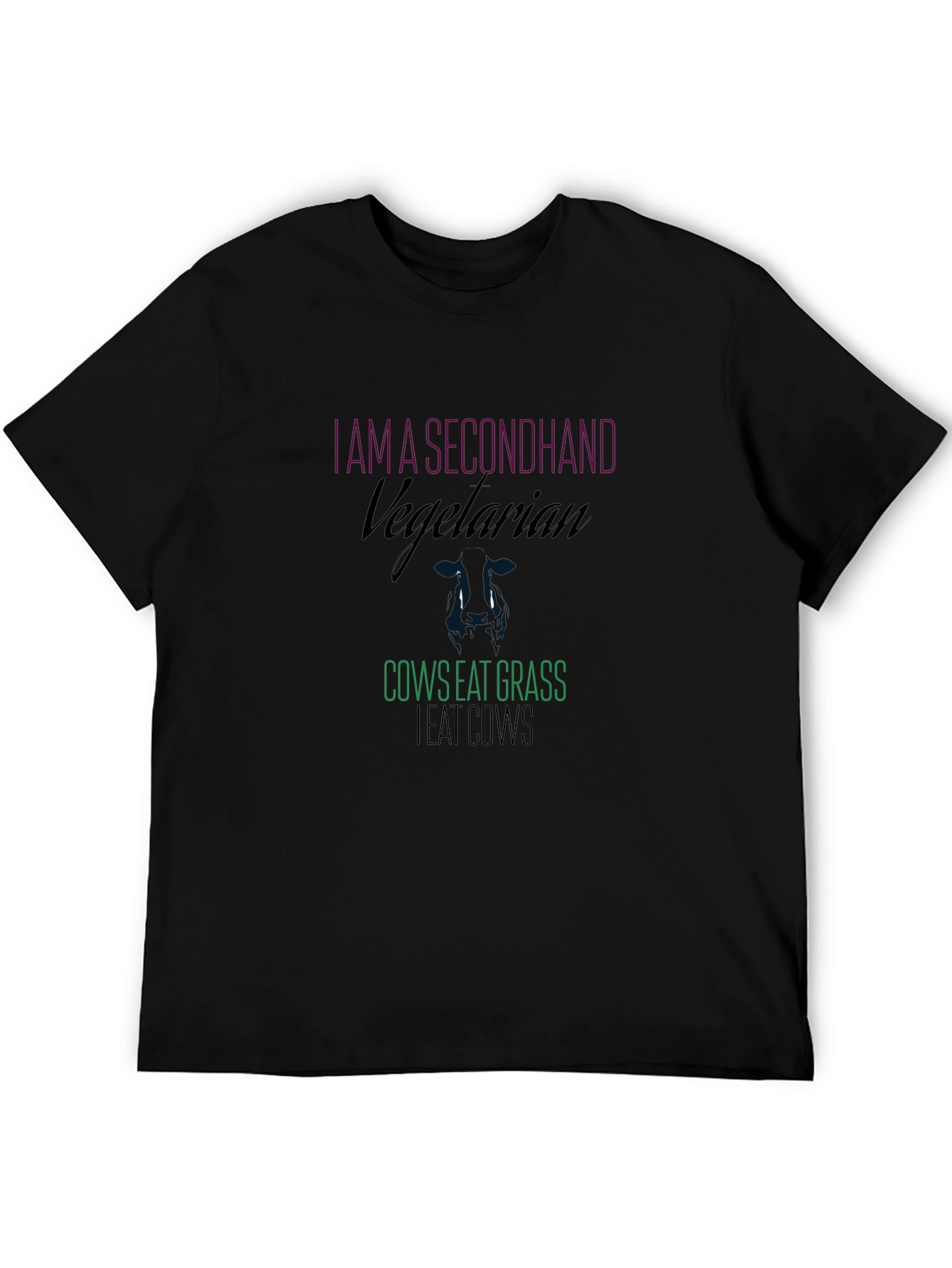 Secondhand Vegetarian Graphic Tee - Novelty Humor T-Shirt