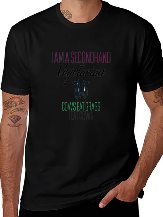 Secondhand Vegetarian Graphic Tee - Novelty Humor T-Shirt