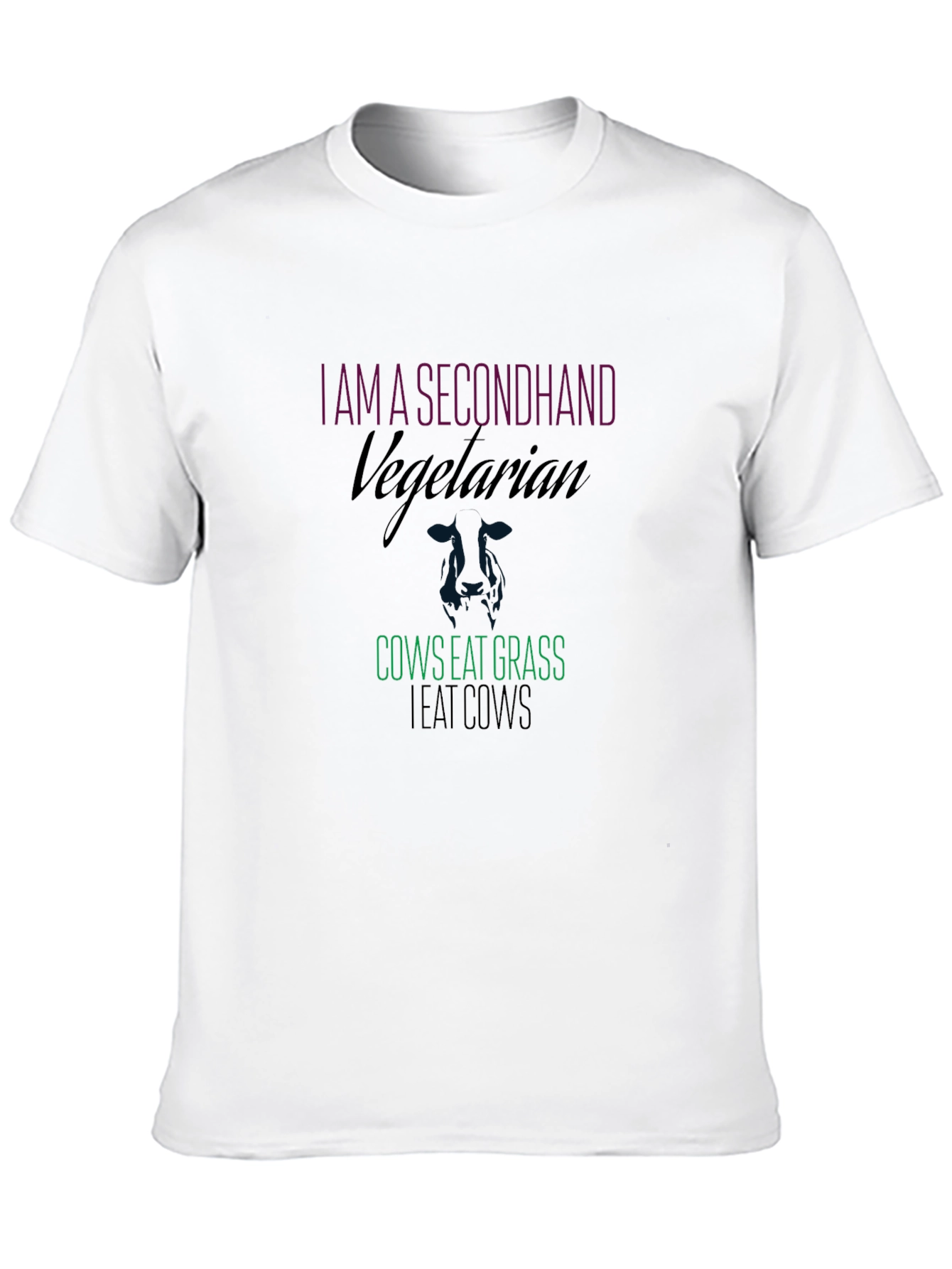 Secondhand Vegetarian Graphic Tee - Novelty Humor T-Shirt