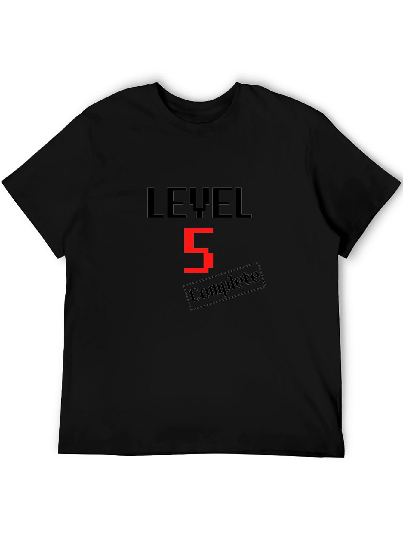 Level 5 Complete Black T-Shirt - Gamer Apparel