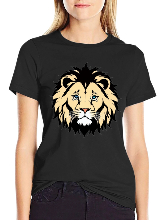 Lion Graphic Black T-Shirt - Animal Lover Tee