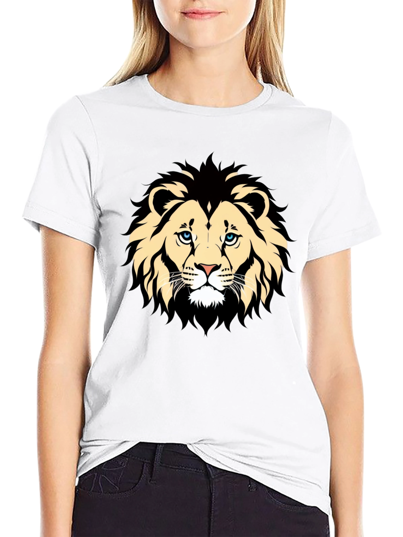 Lion Graphic Black T-Shirt - Animal Lover Tee