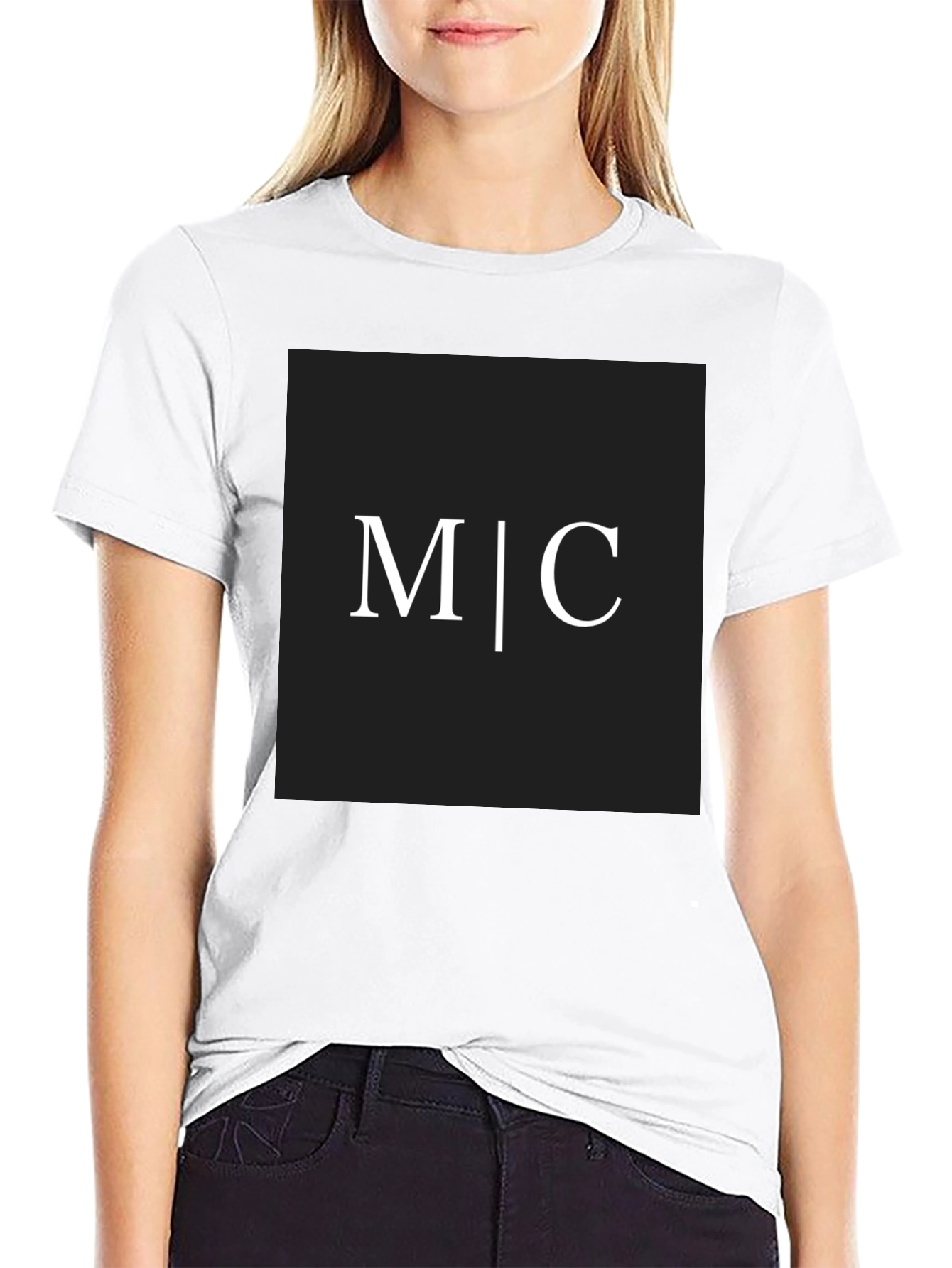 Stylish Black Tee - M|C Graphic Print