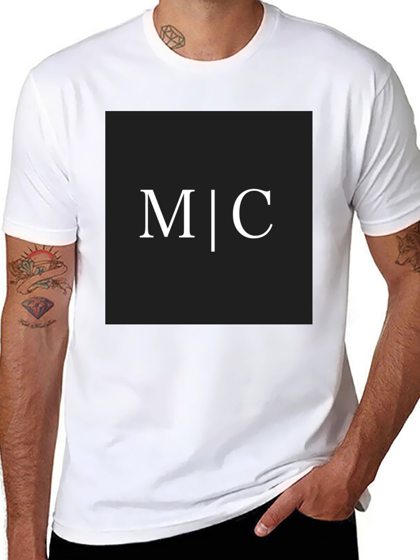 Stylish Black Tee - M|C Graphic Print
