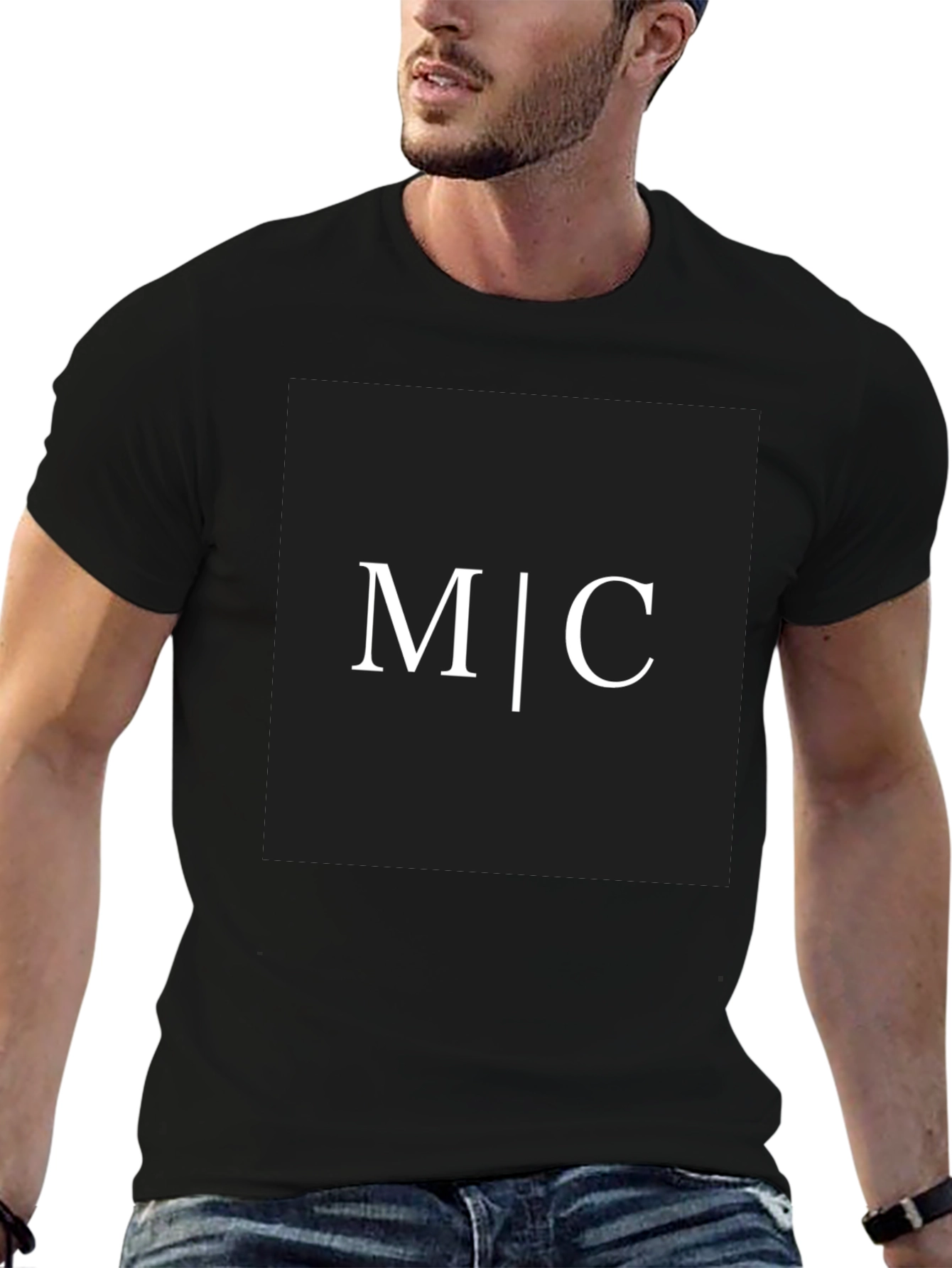 Stylish Black Tee - M|C Graphic Print