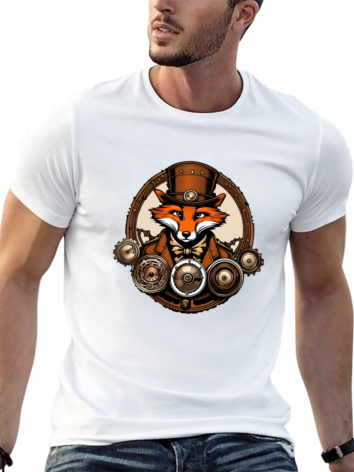 Steampunk Fox T-Shirt - Unique Graphic Tee