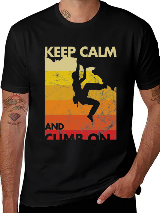Keep Calm and Climb On T-Shirt - Rock Climbing Tee